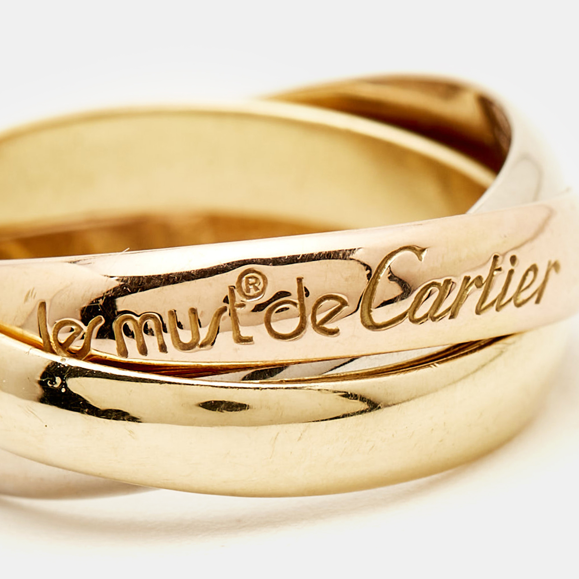 Cartier Les Must De Cartier 18K Three Tone Gold Ring 50