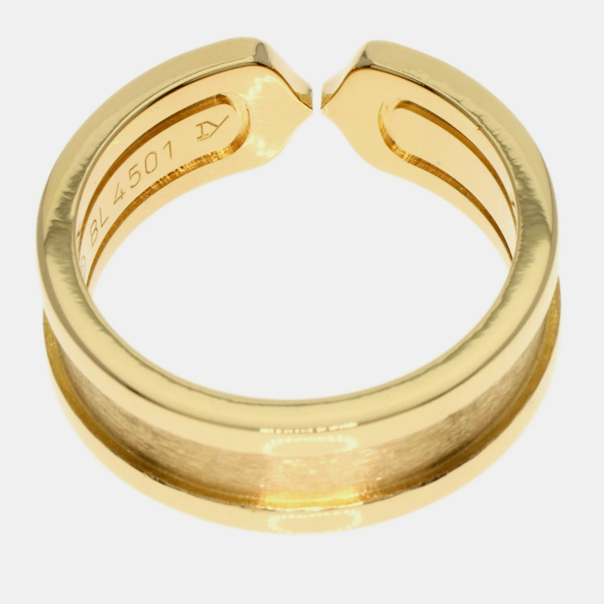 Cartier Double C 18K Yellow Gold Diamond Ring EU 52