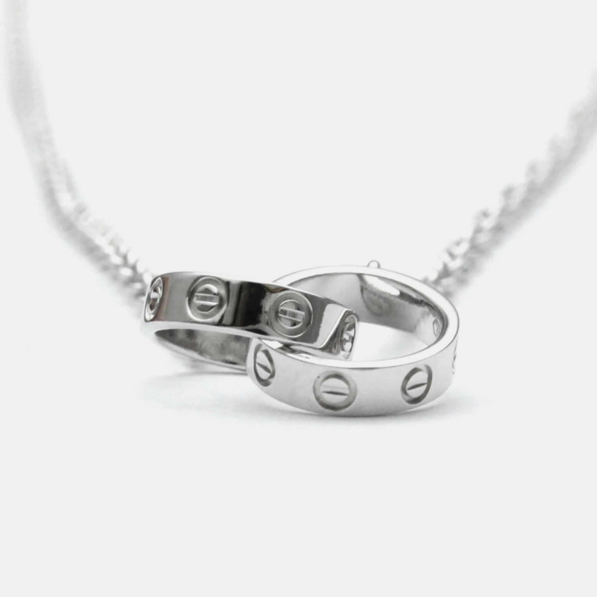 Cartier Love 18K White Gold Diamond Necklace