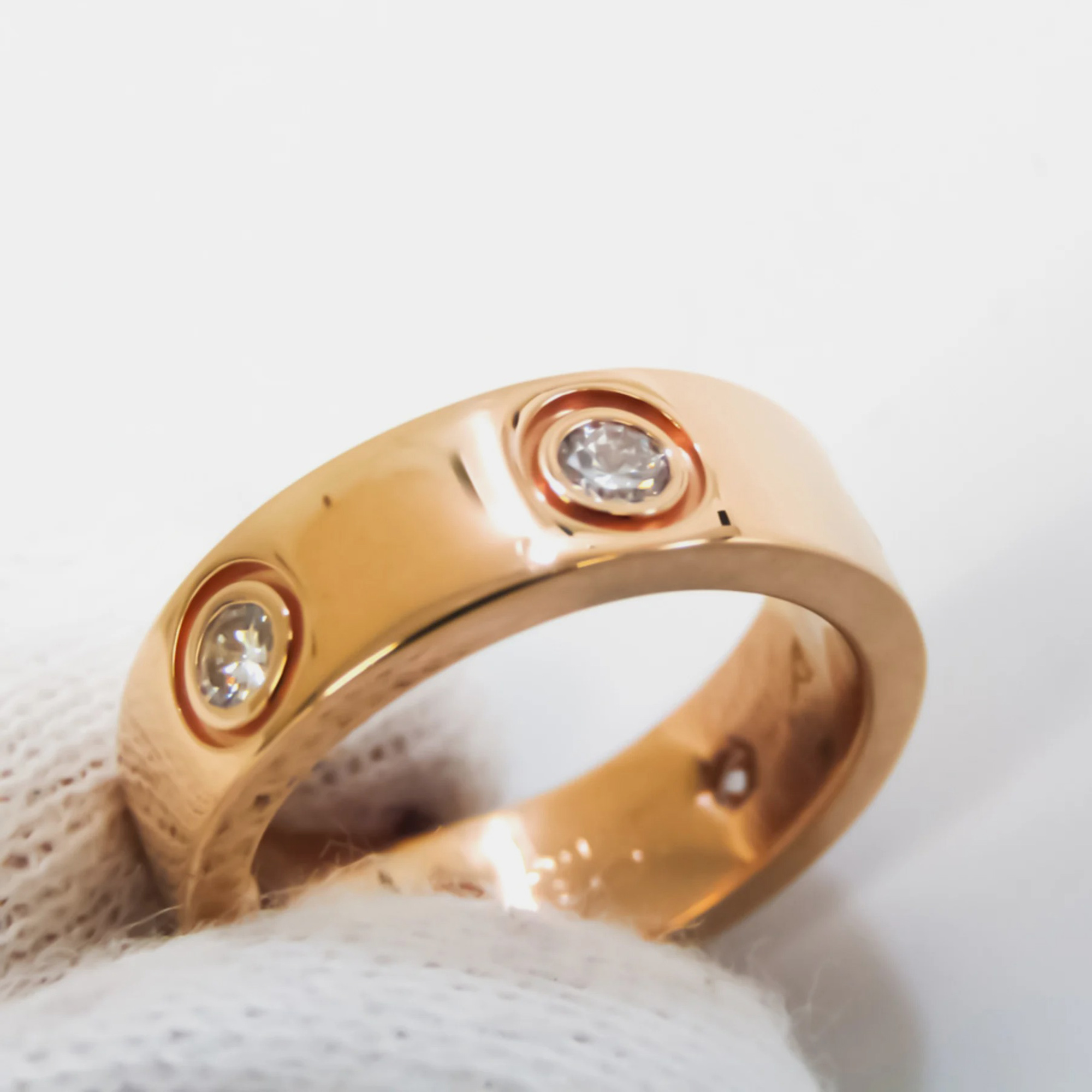 Cartier Love 18K Rose Gold Diamond Ring EU 47