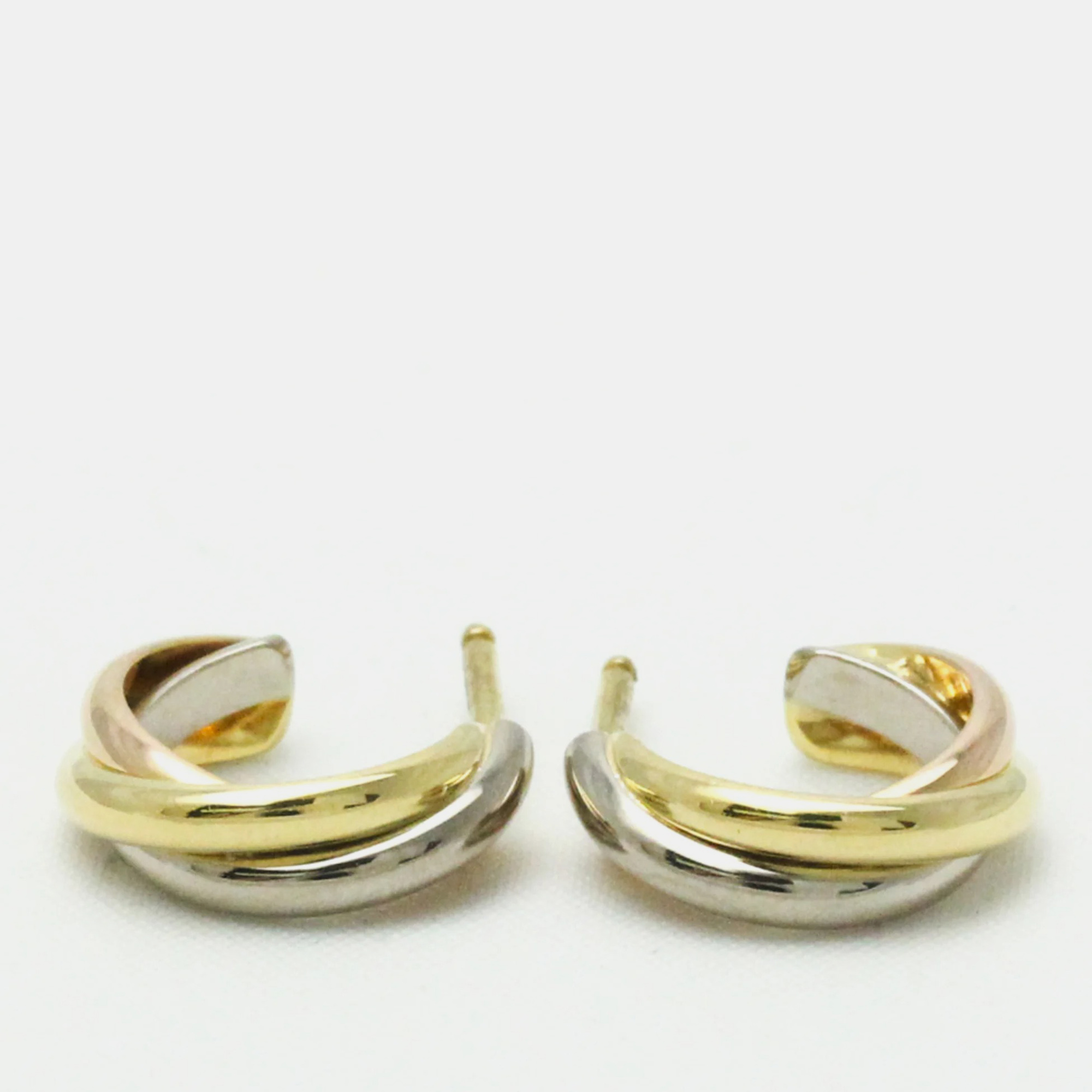 Cartier 18K Yellow, Rose And White Gold Trinity Earrings