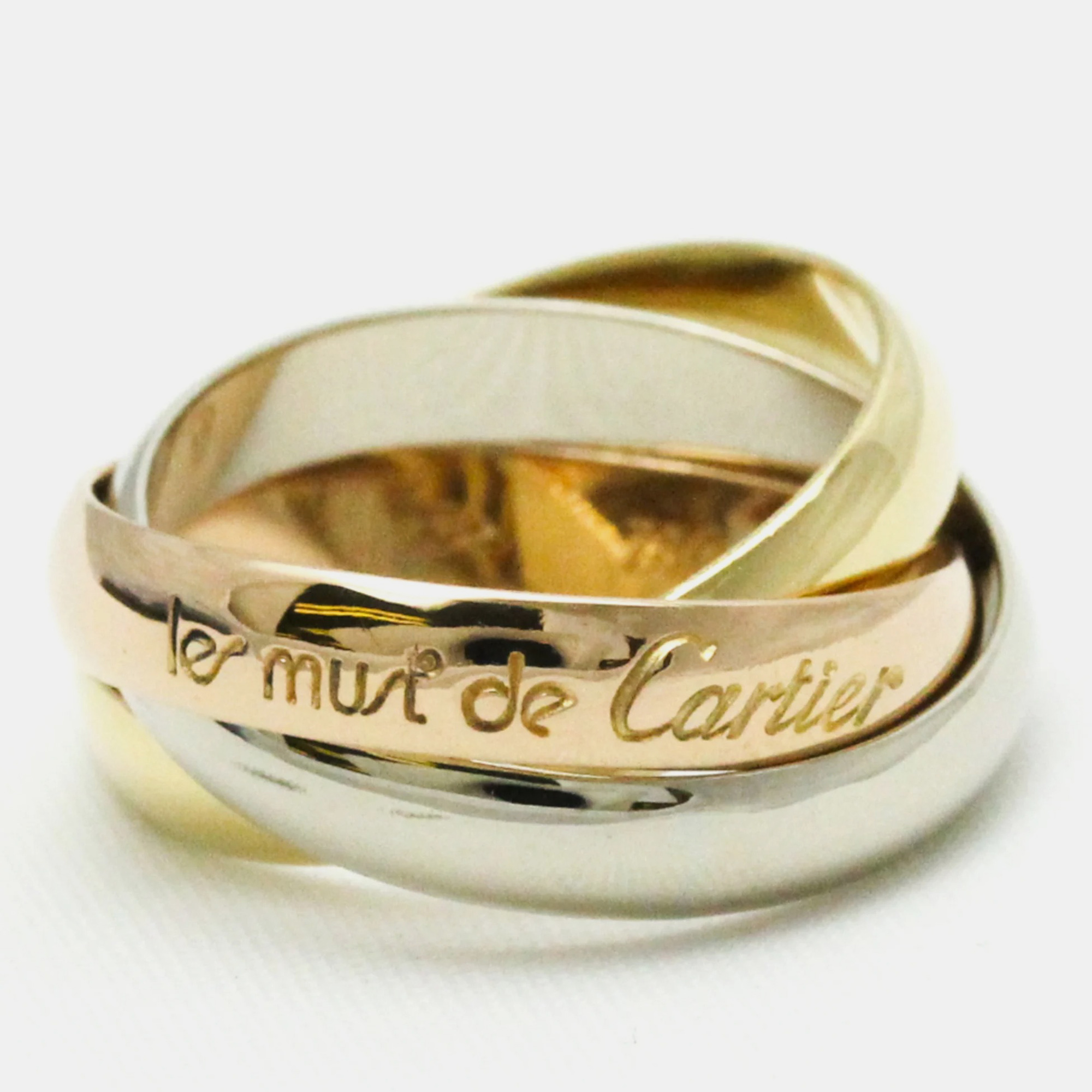 Cartier Les Must De Cartier 18K Yellow Rose And White Gold Ring EU 50
