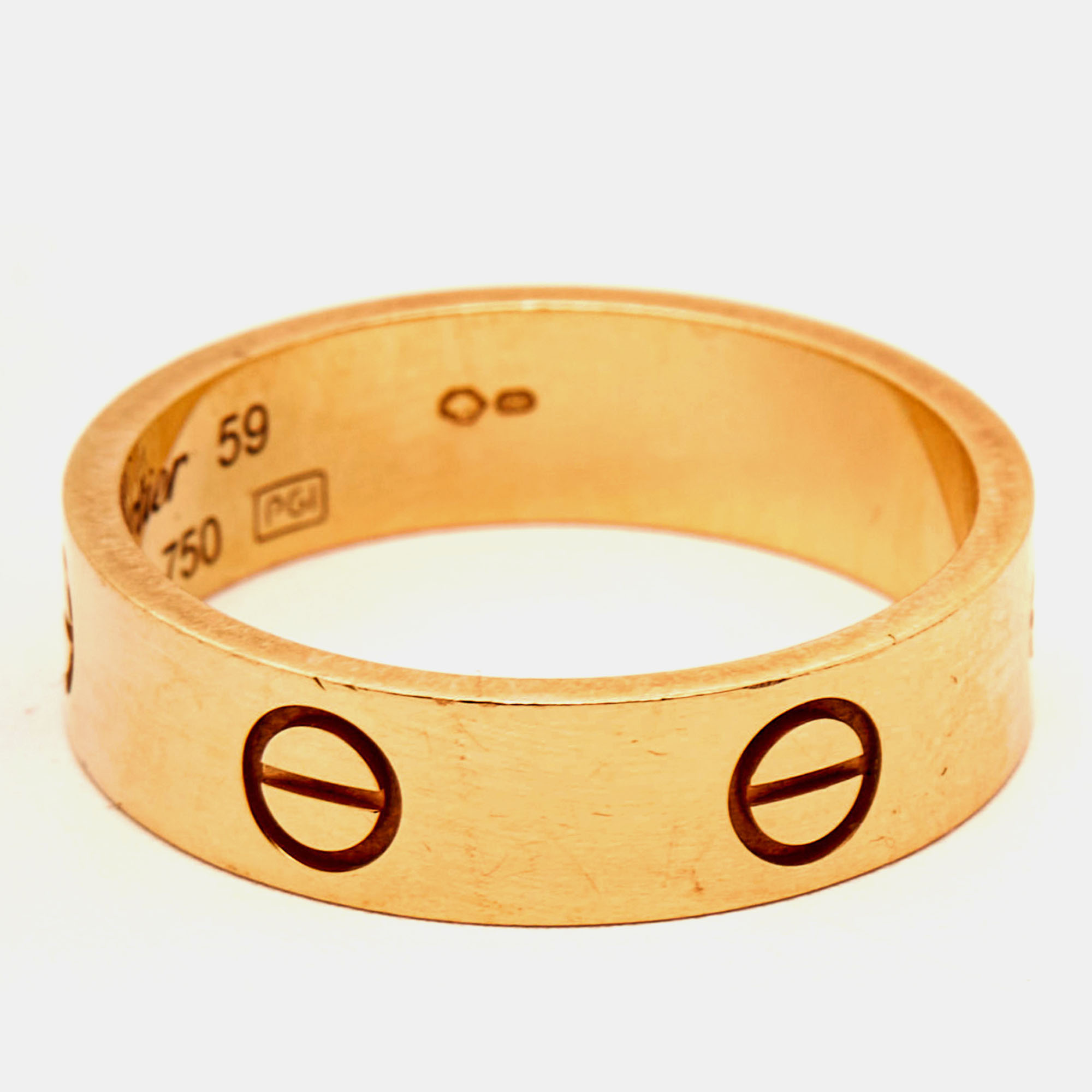 Cartier Love 18k Rose Gold Ring Size 59