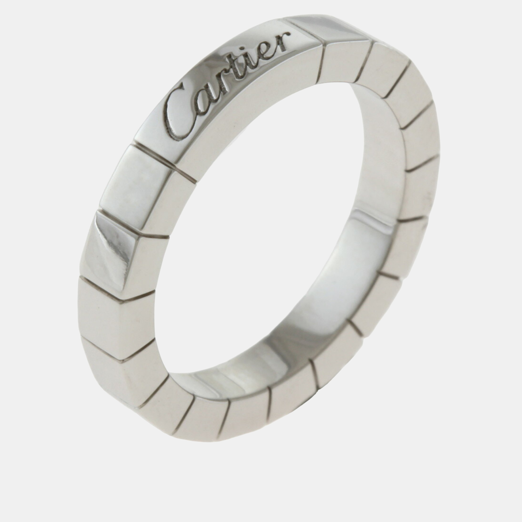 Cartier 18K White Gold Lanieres Wedding Band Ring EU 48