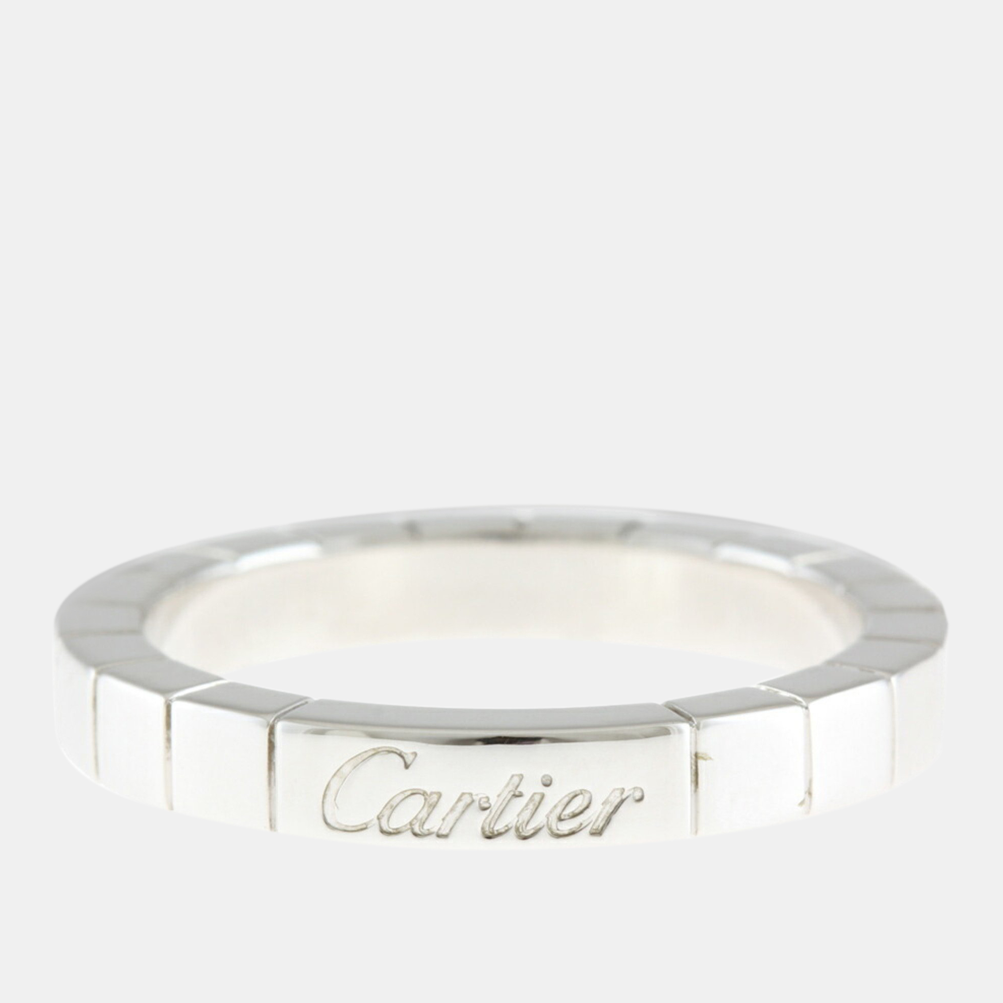 Cartier 18K White Gold Lanieres Wedding Band Ring EU 53