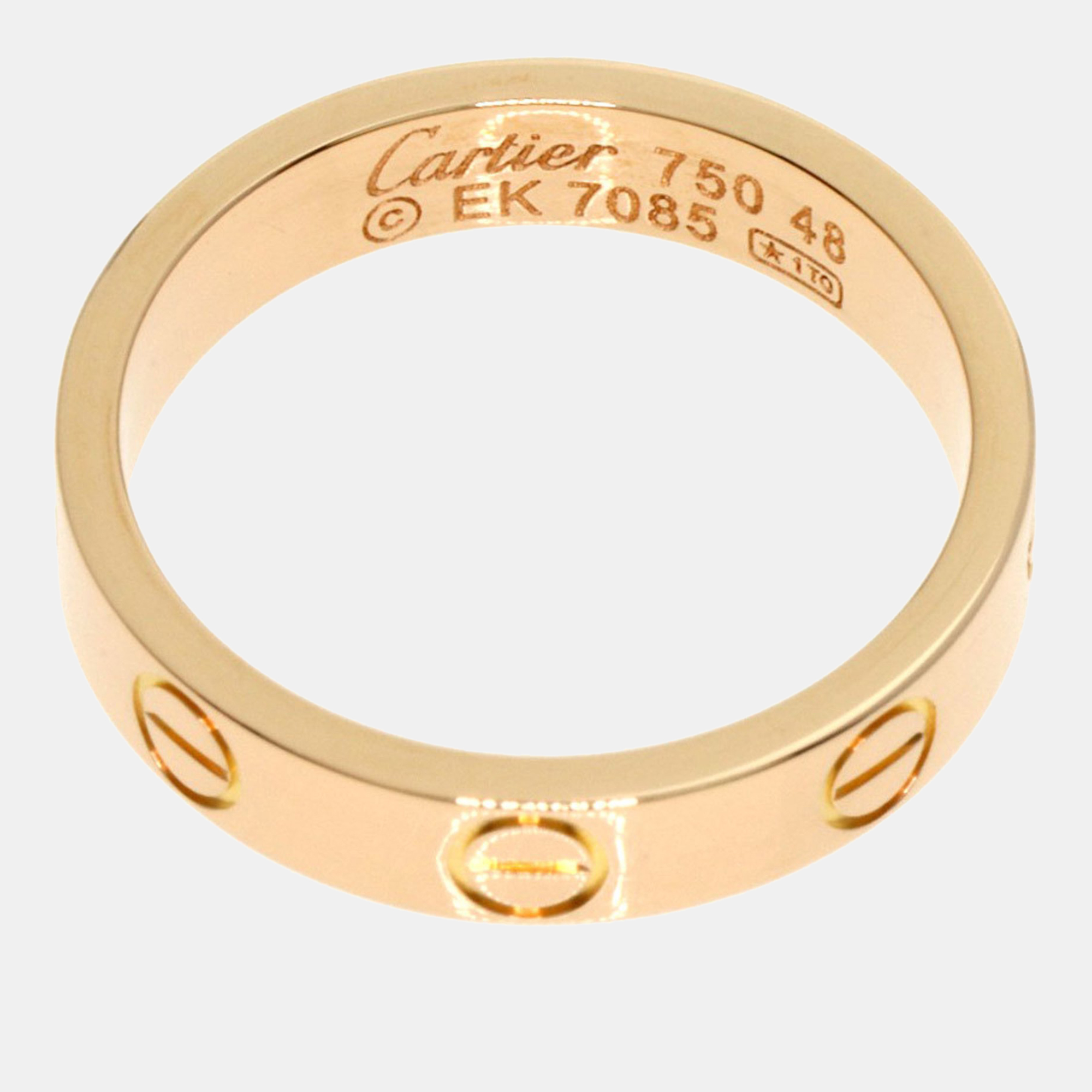 Cartier 18K Rose Gold Love Band Ring EU 48