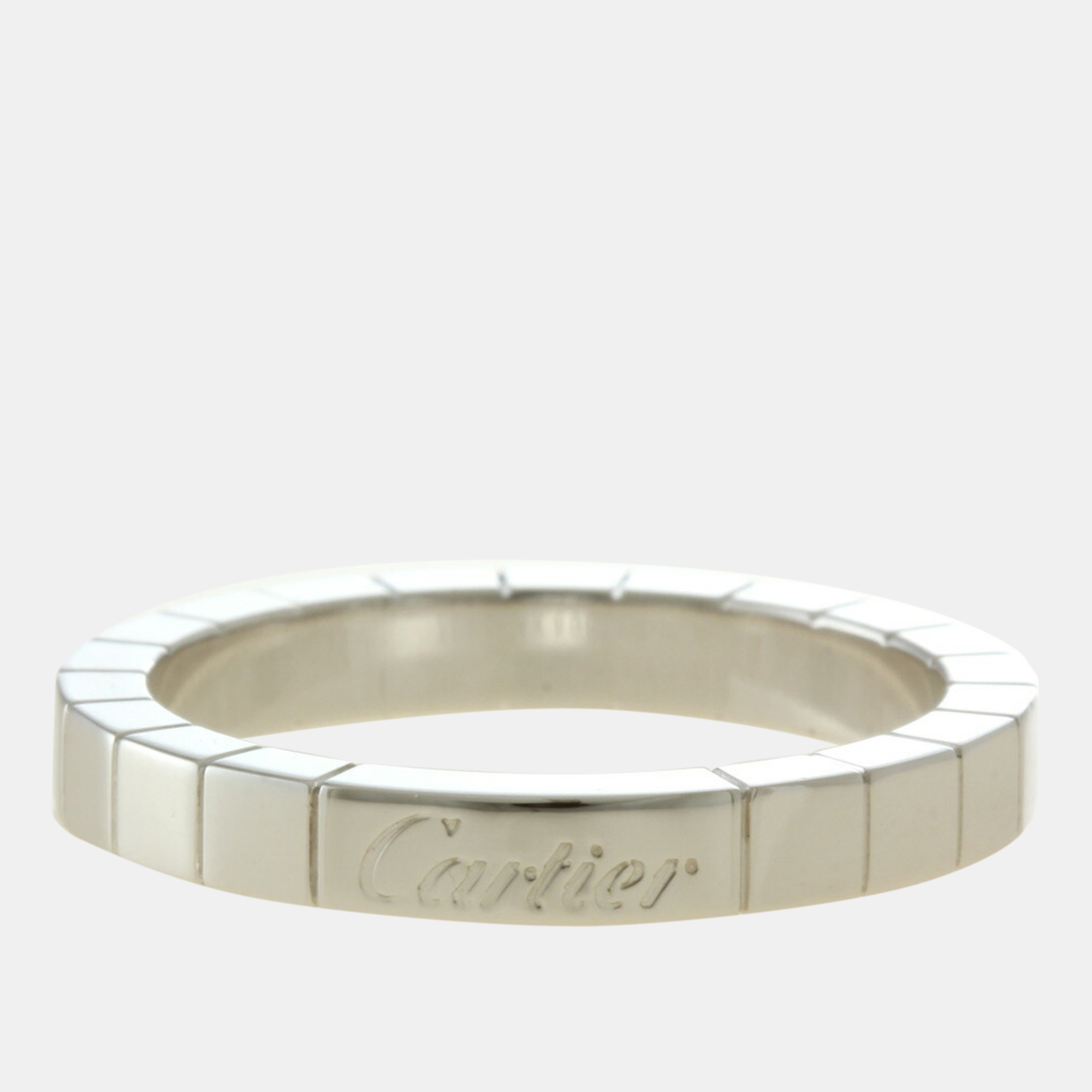 Cartier 18K White Gold Lanieres Band Ring EU 56