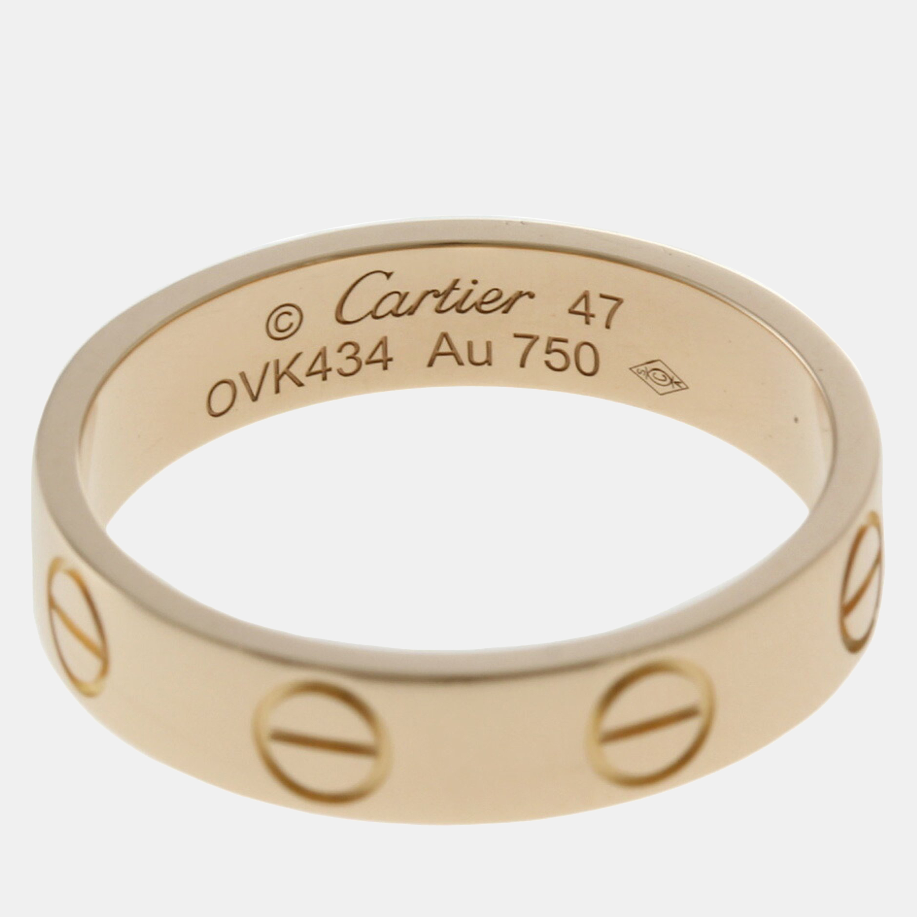 Cartier 18K Rose Gold Love Band Ring EU 47