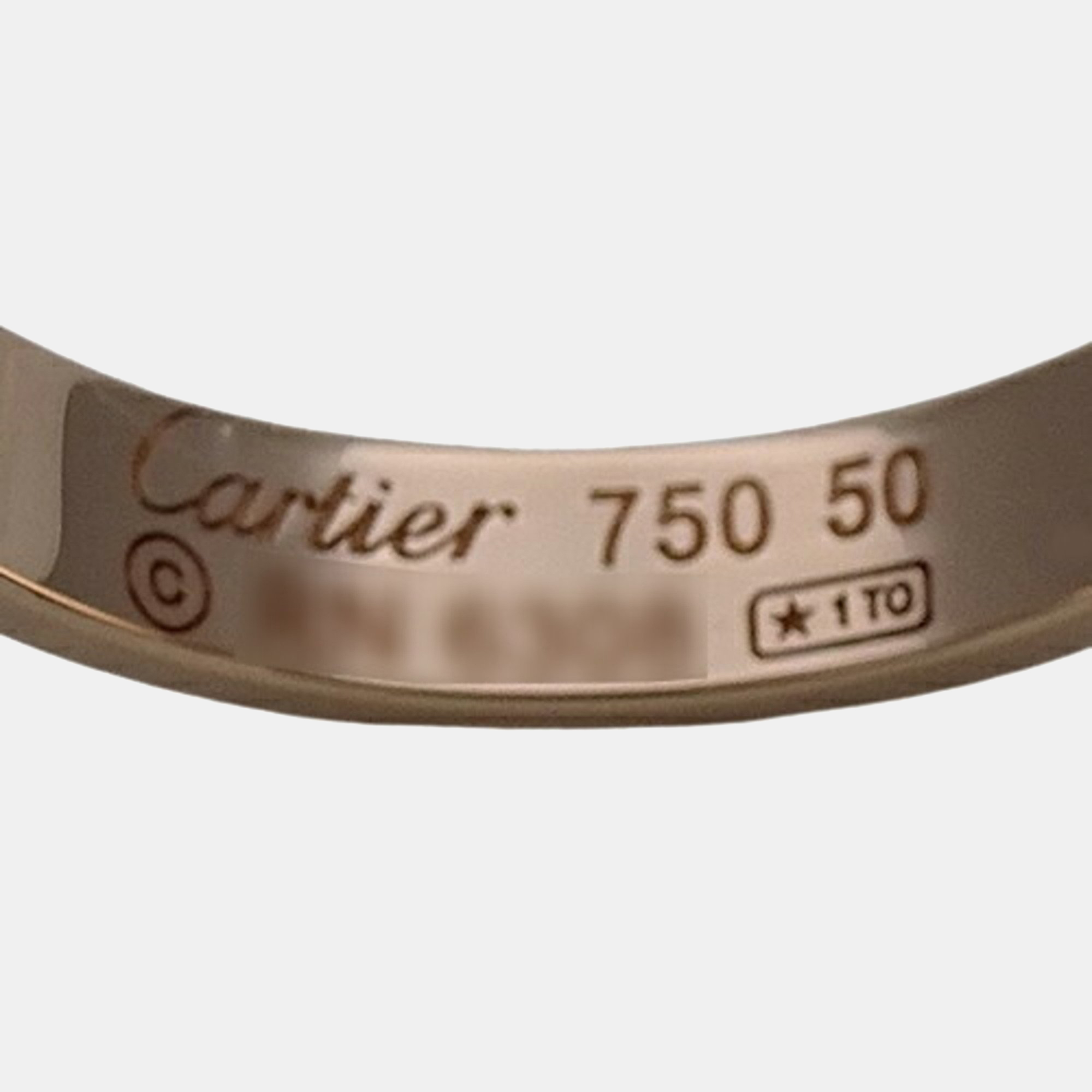 Cartier 18K Rose Gold Love Band Ring EU 50