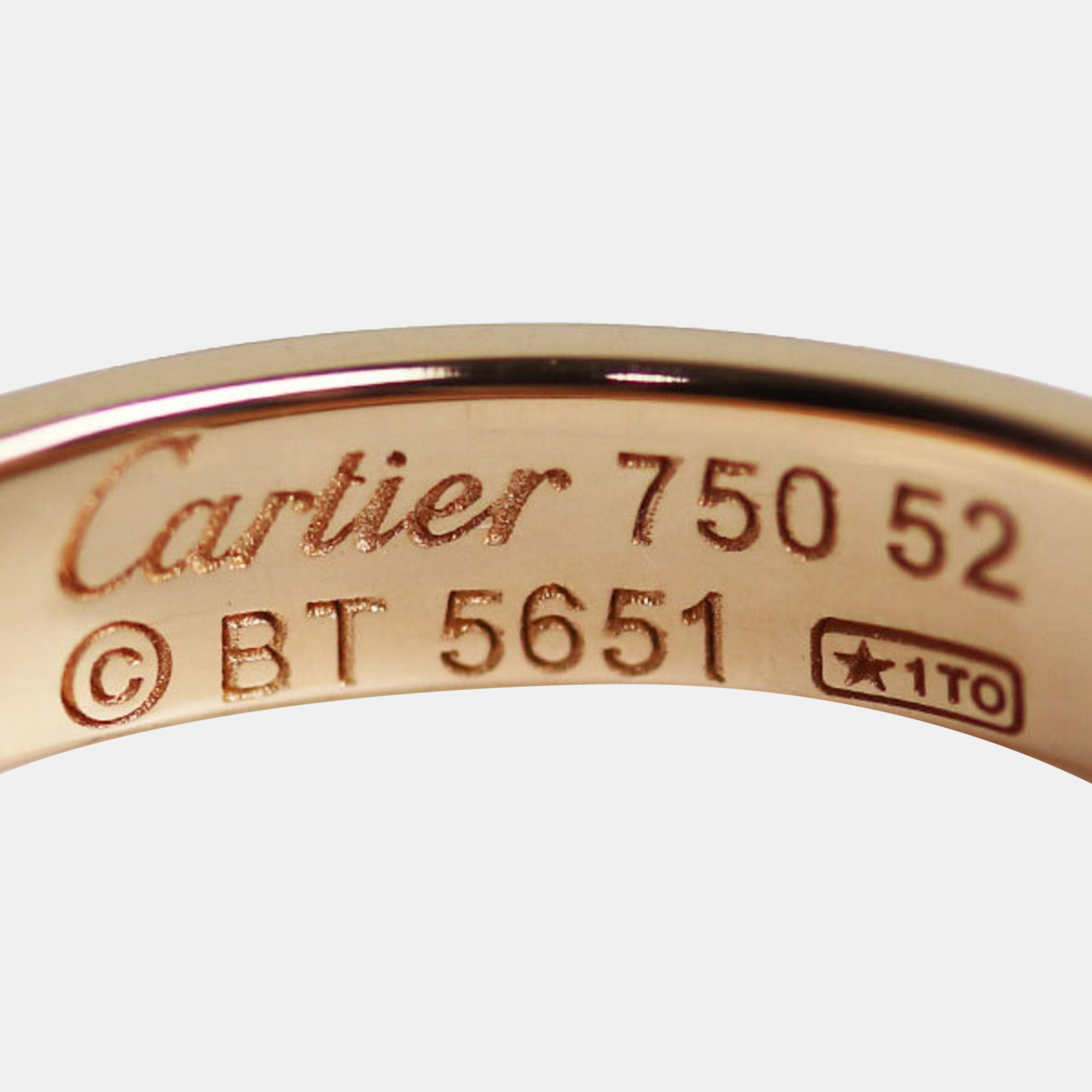 Cartier 18K Rose Gold Love Band Ring EU 52