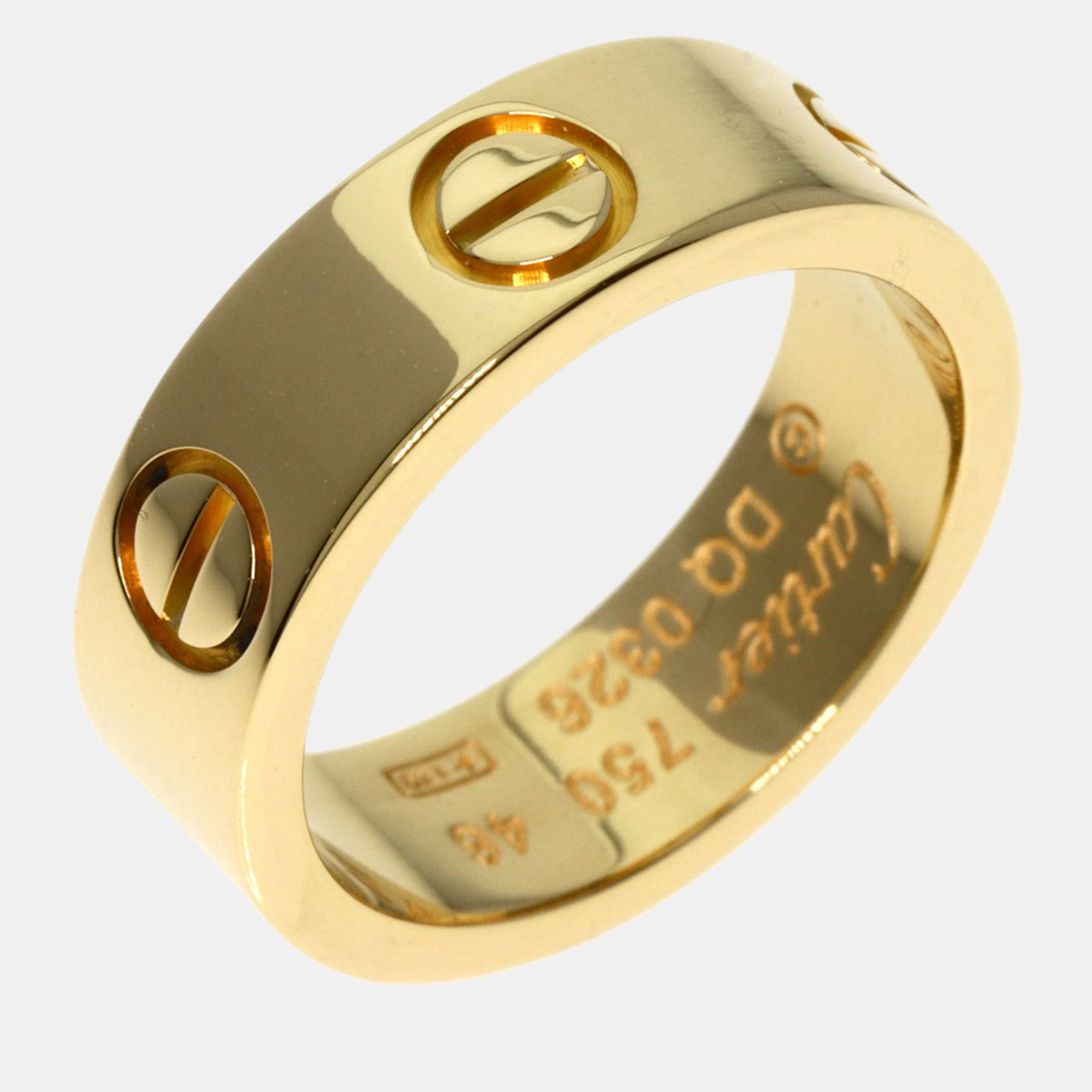 Cartier 18K Yellow Gold Love Band Ring EU 46