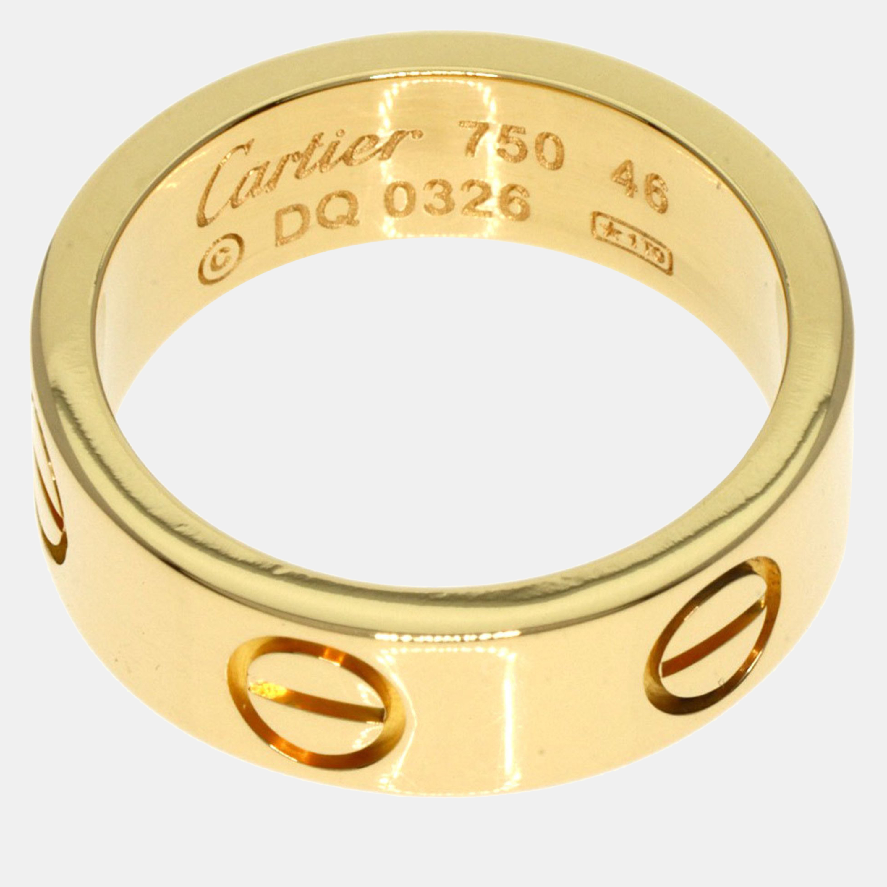 Cartier 18K Yellow Gold Love Band Ring EU 46