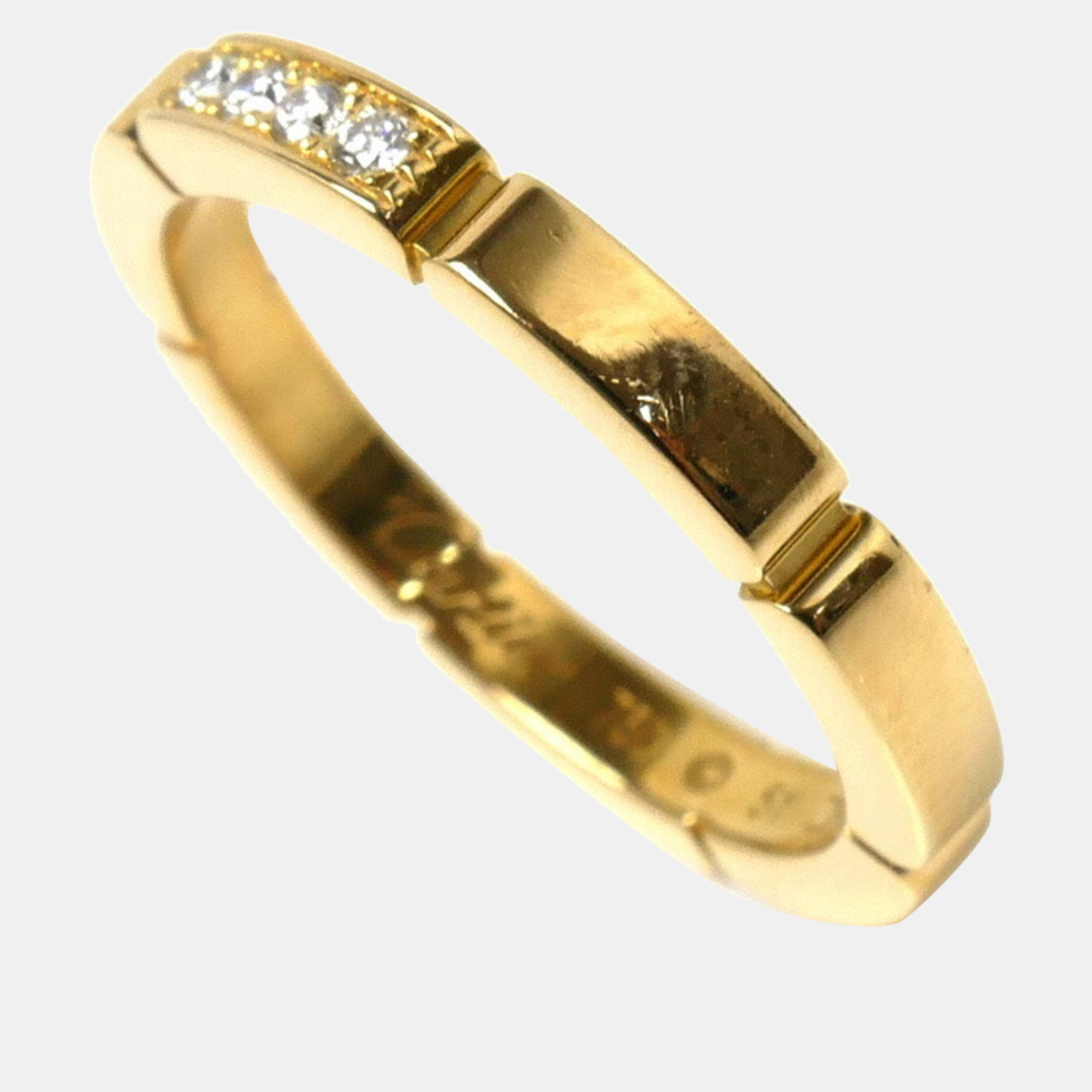 Cartier 18K Yellow Gold And Diamond Maillon Panthere Wedding Band Ring EU 51