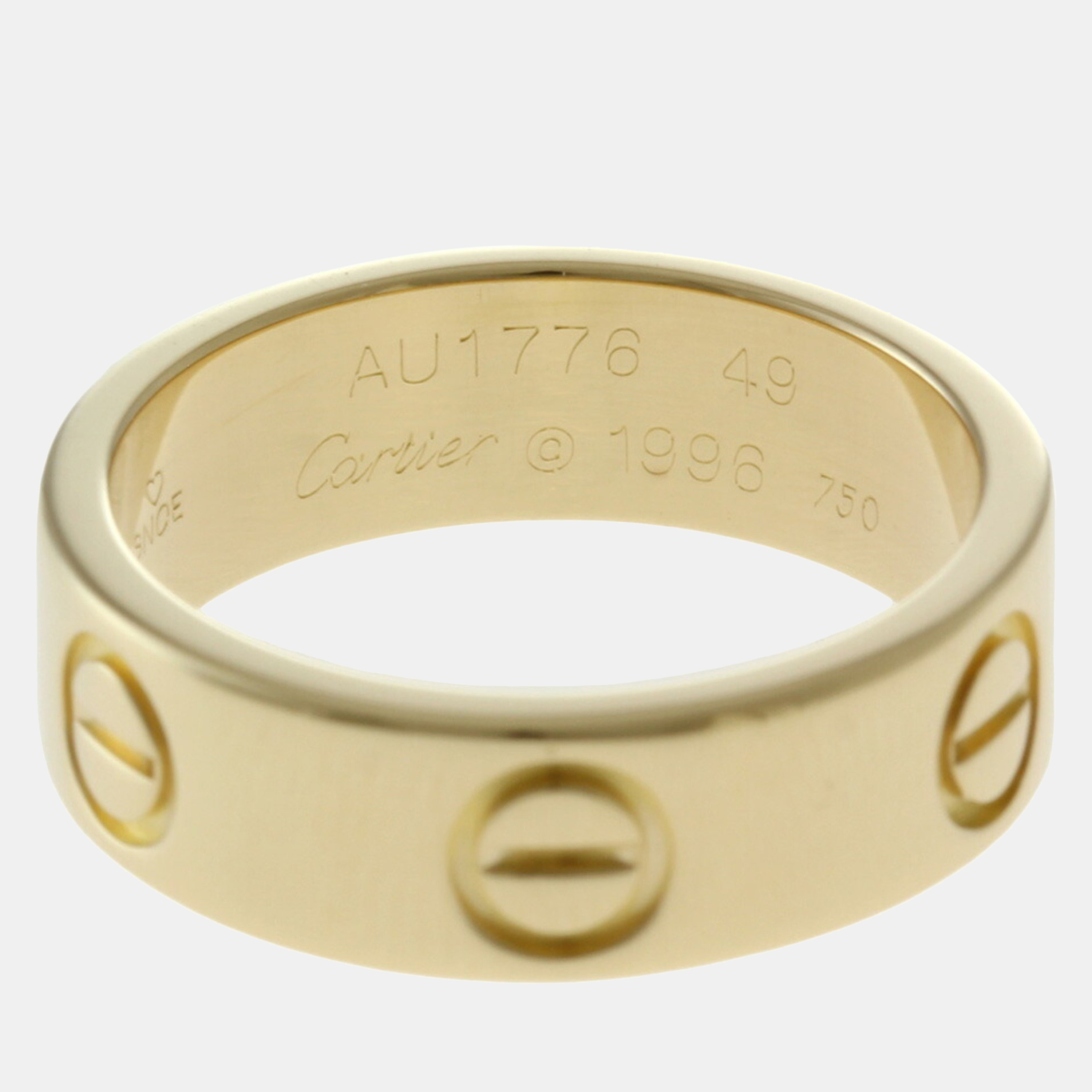 Cartier 18K Yellow Gold Love Band Ring EU 49