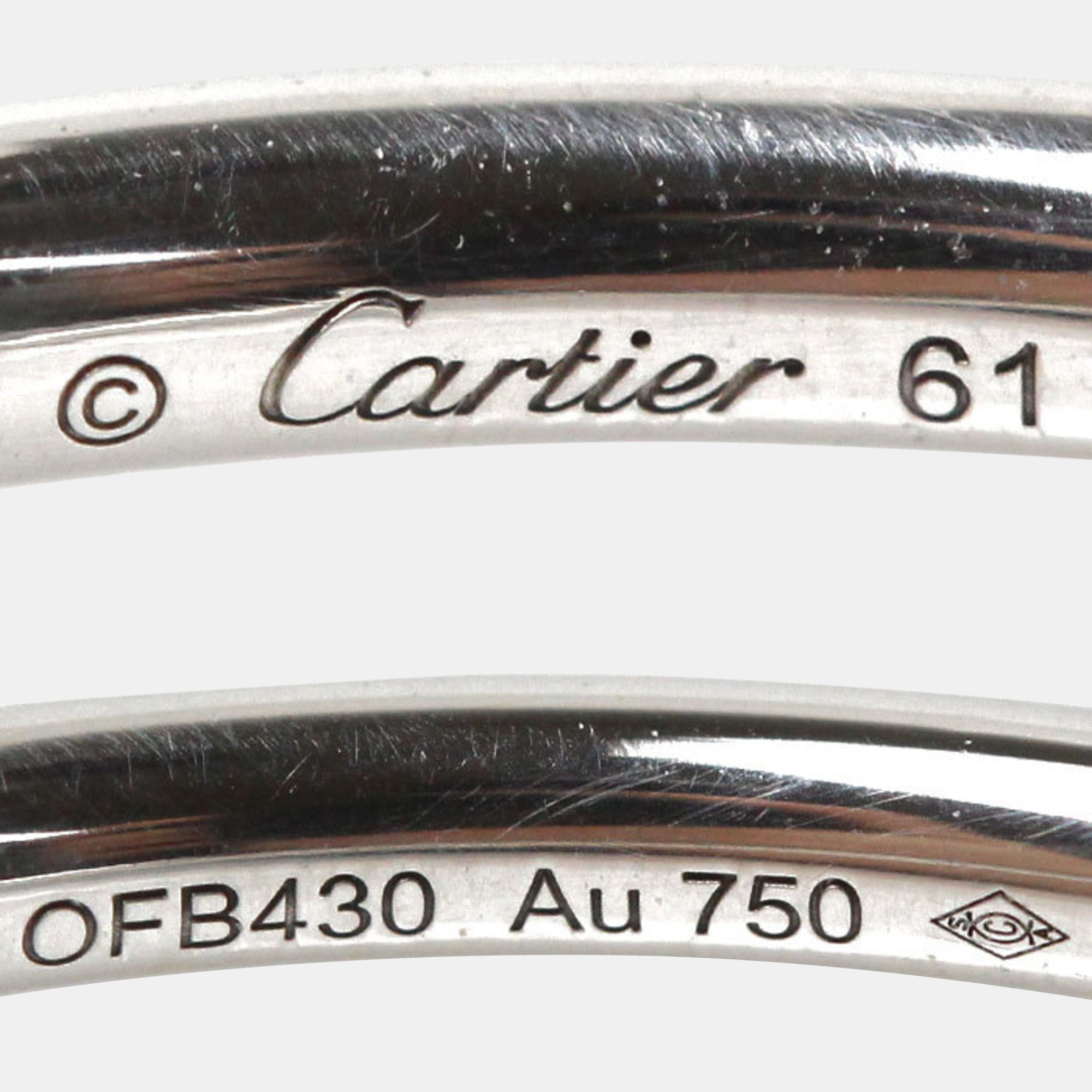 Cartier 18K White Gold Juste Un Clou Band Ring EU 61