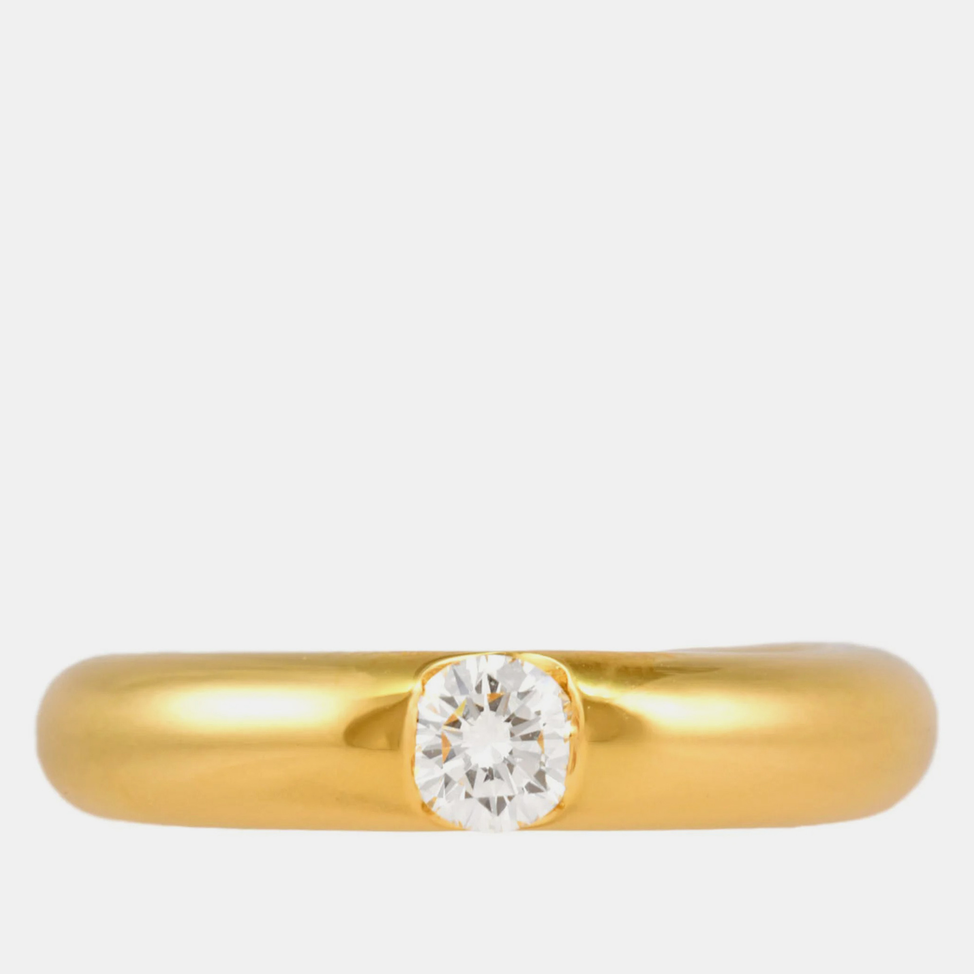 

Cartier 18K Yellow Gold and Diamond Ellipse Band Ring EU 51