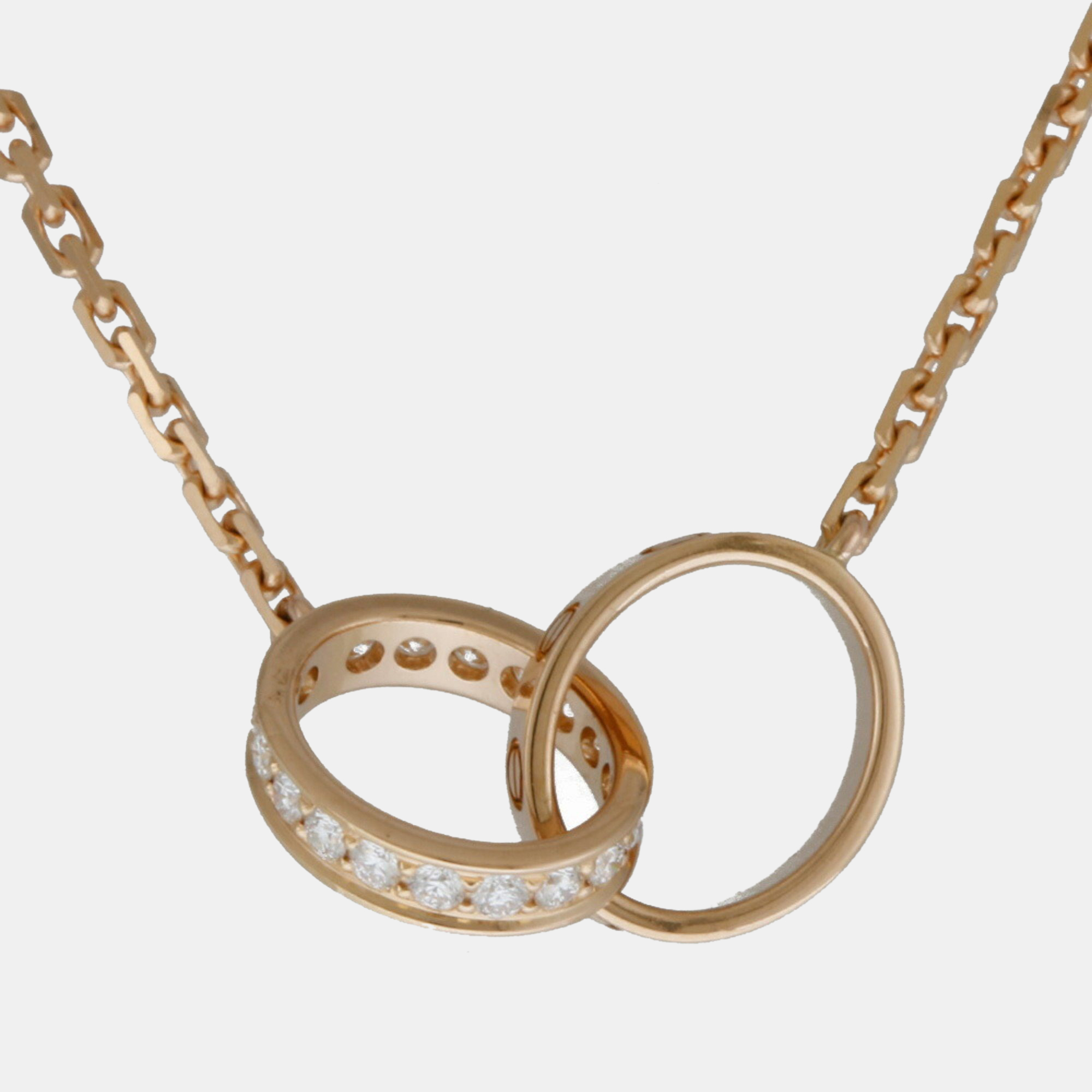 Cartier 18k Rose Gold And Diamond Baby Love Necklace
