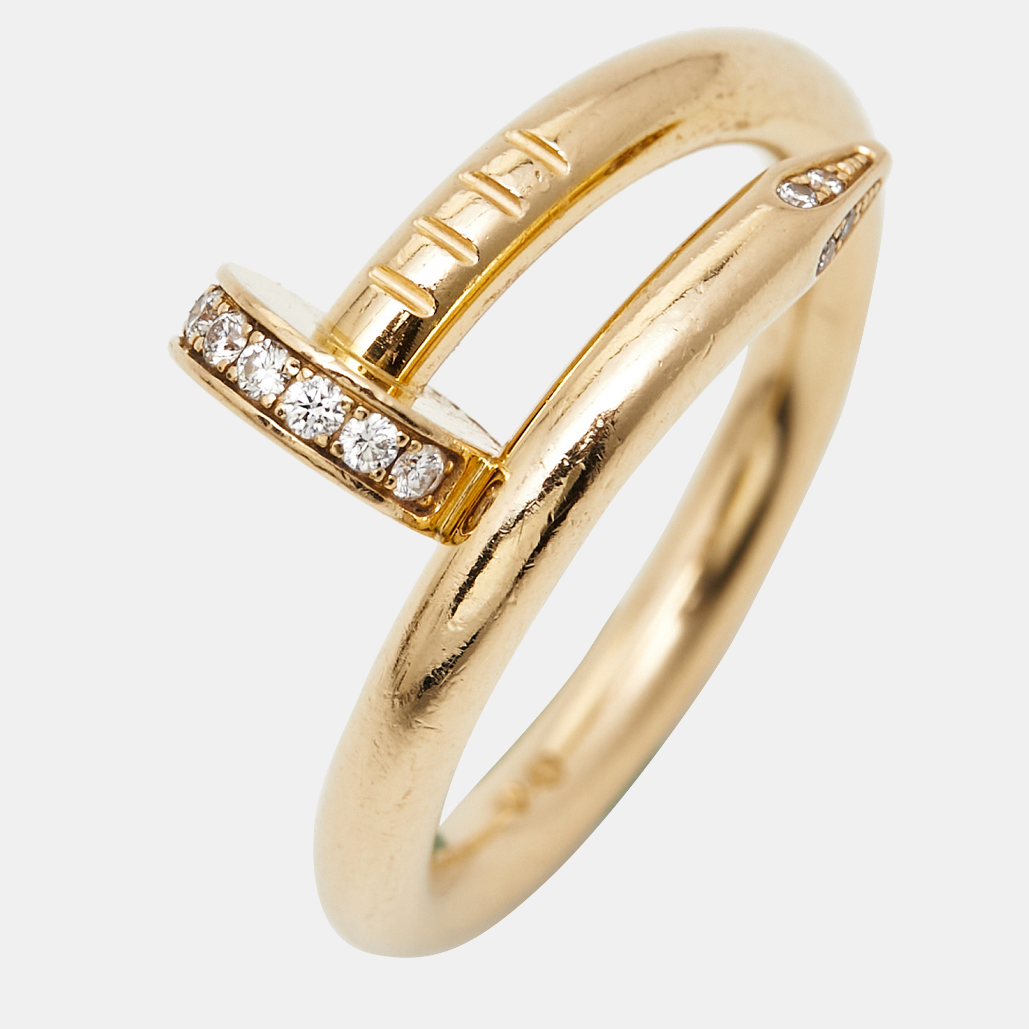 Cartier Juste Un Clou Diamond 18k Yellow Gold Ring Size 51