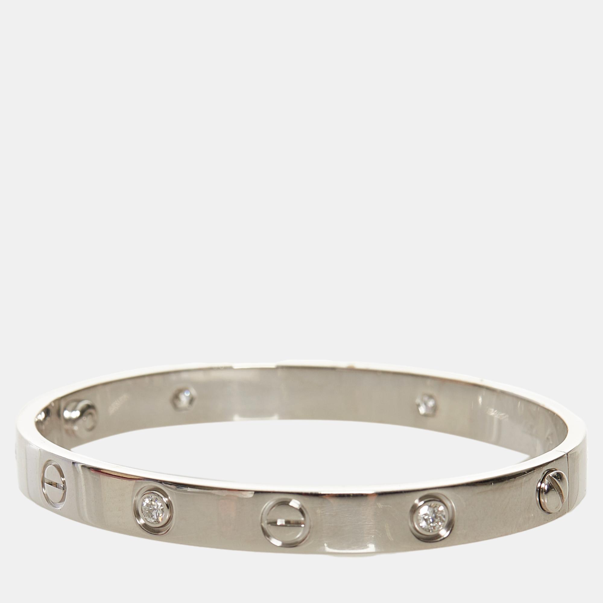 Cartier LOVE Bracelet Classical Model In White Gold And 6 Diamonds