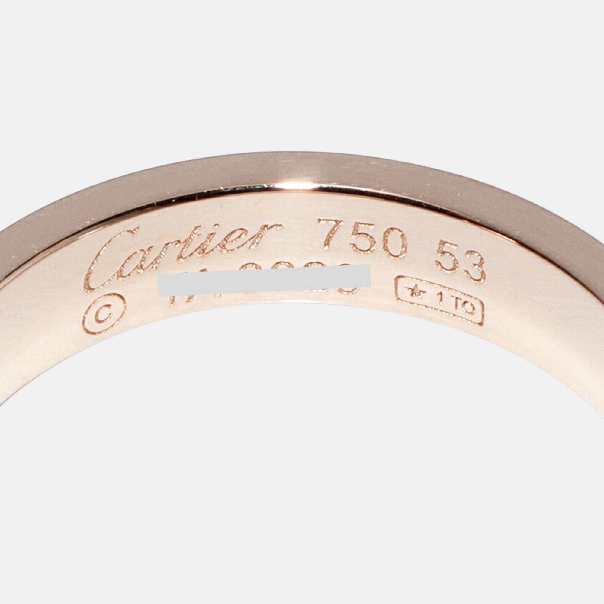 Cartier 18K Rose Gold C De Cartier Band Ring EU 53