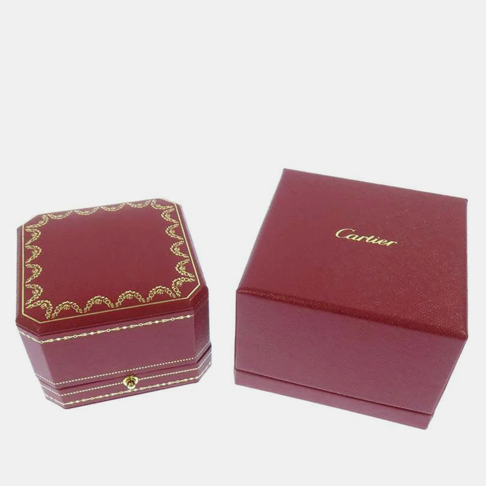 Cartier 18K Rose, White ,Yellow Gold And Diamond C De Cartier Band Ring EU 53