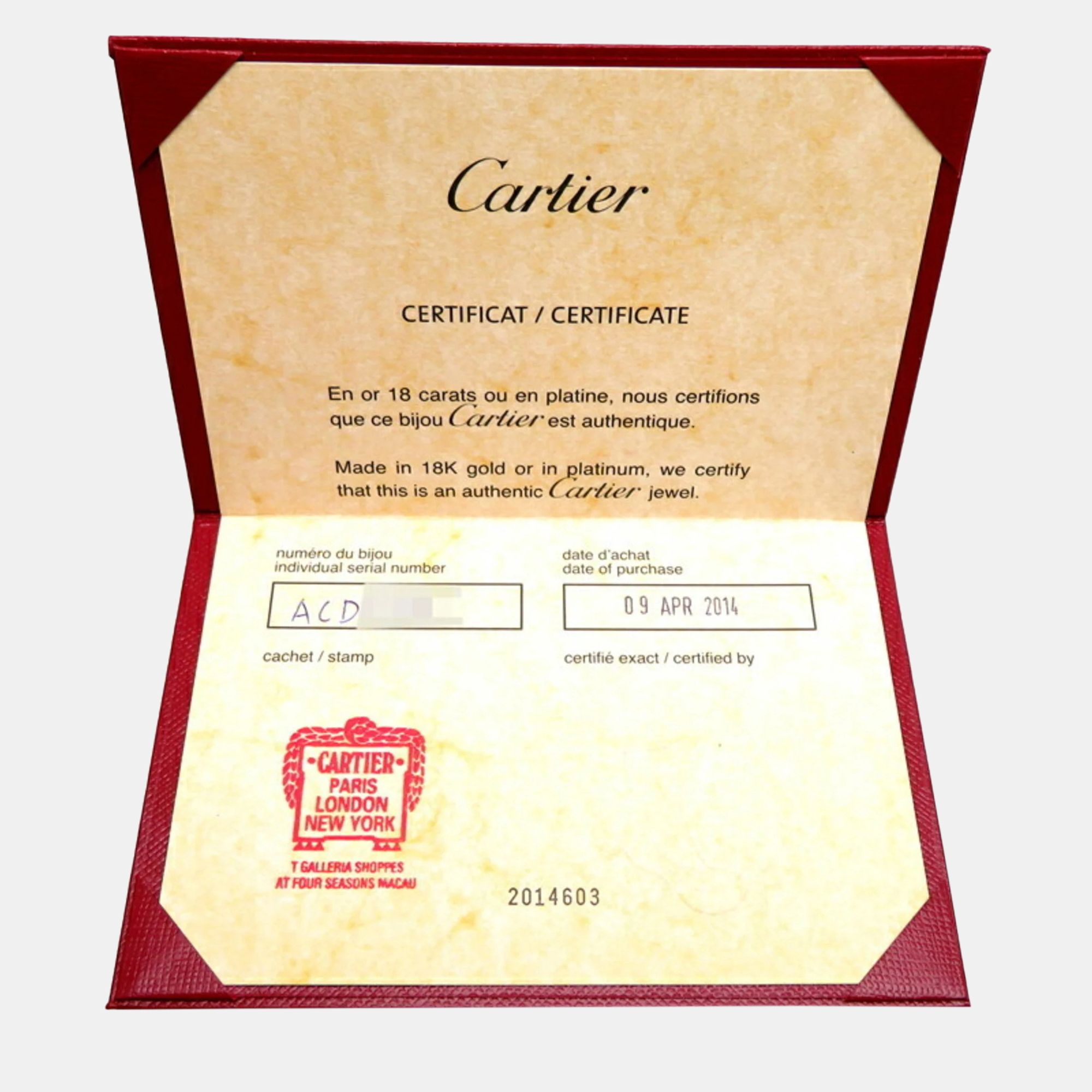 Cartier 18K Rose Gold Bangle Bracelet