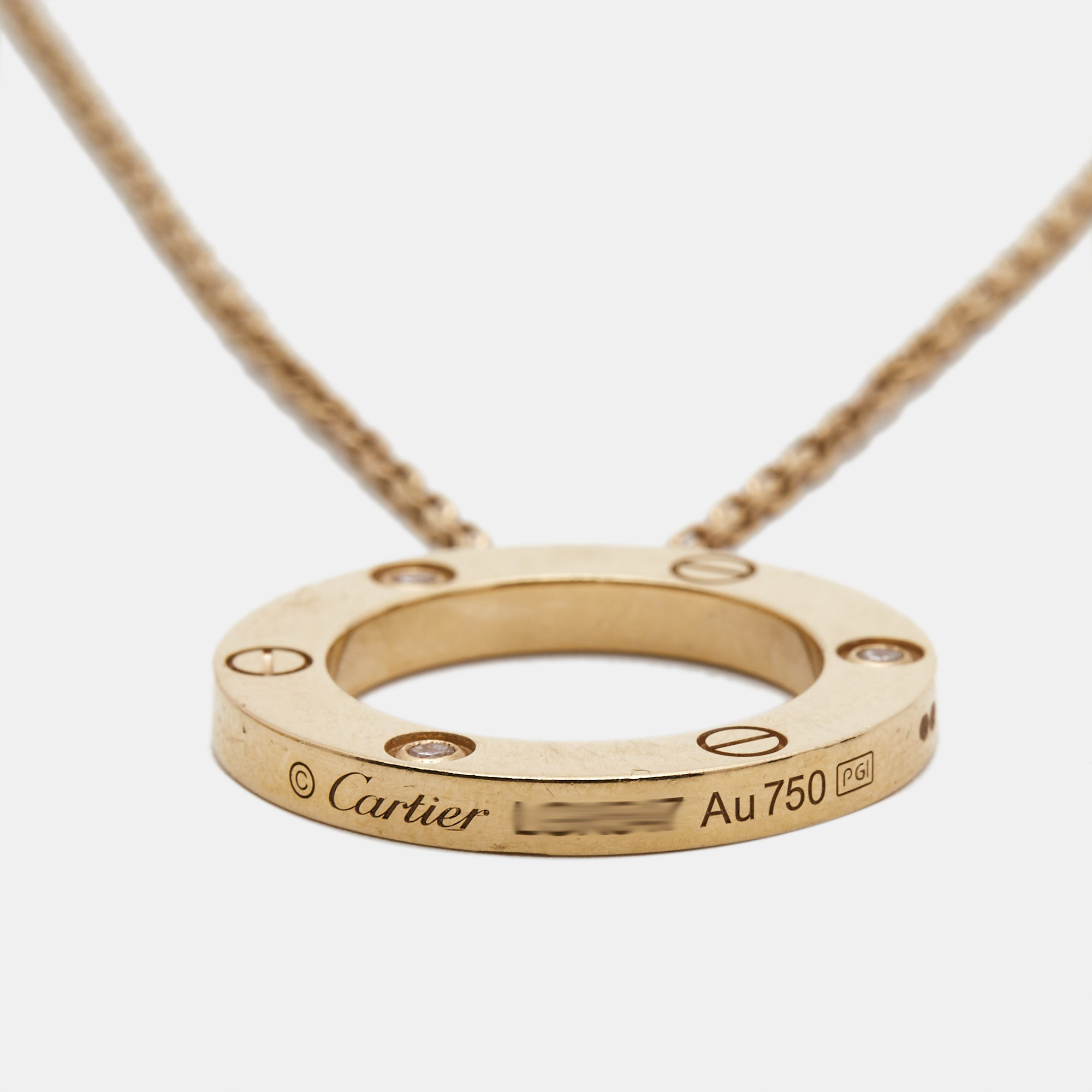 Cartier Love Diamond 18k Rose Gold Necklace