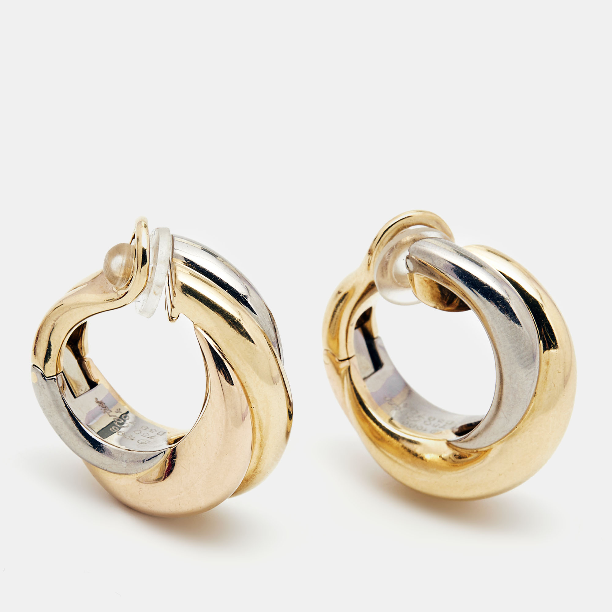 Cartier Trinity 18k Three Tone Gold Earrings