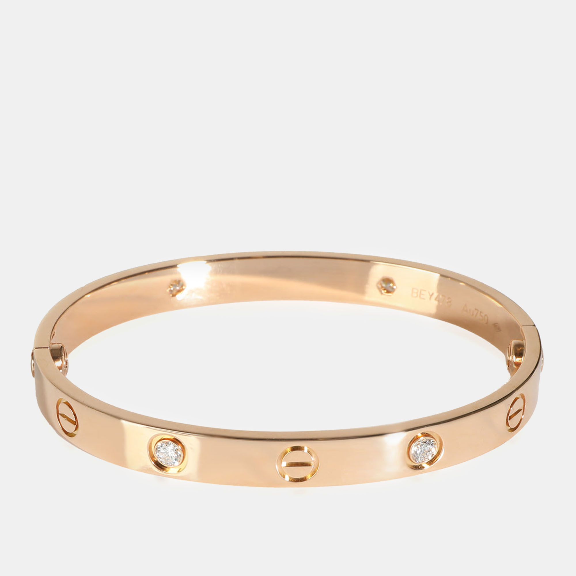 Cartier love bracelet in 18k rose gold 0.42 ctw