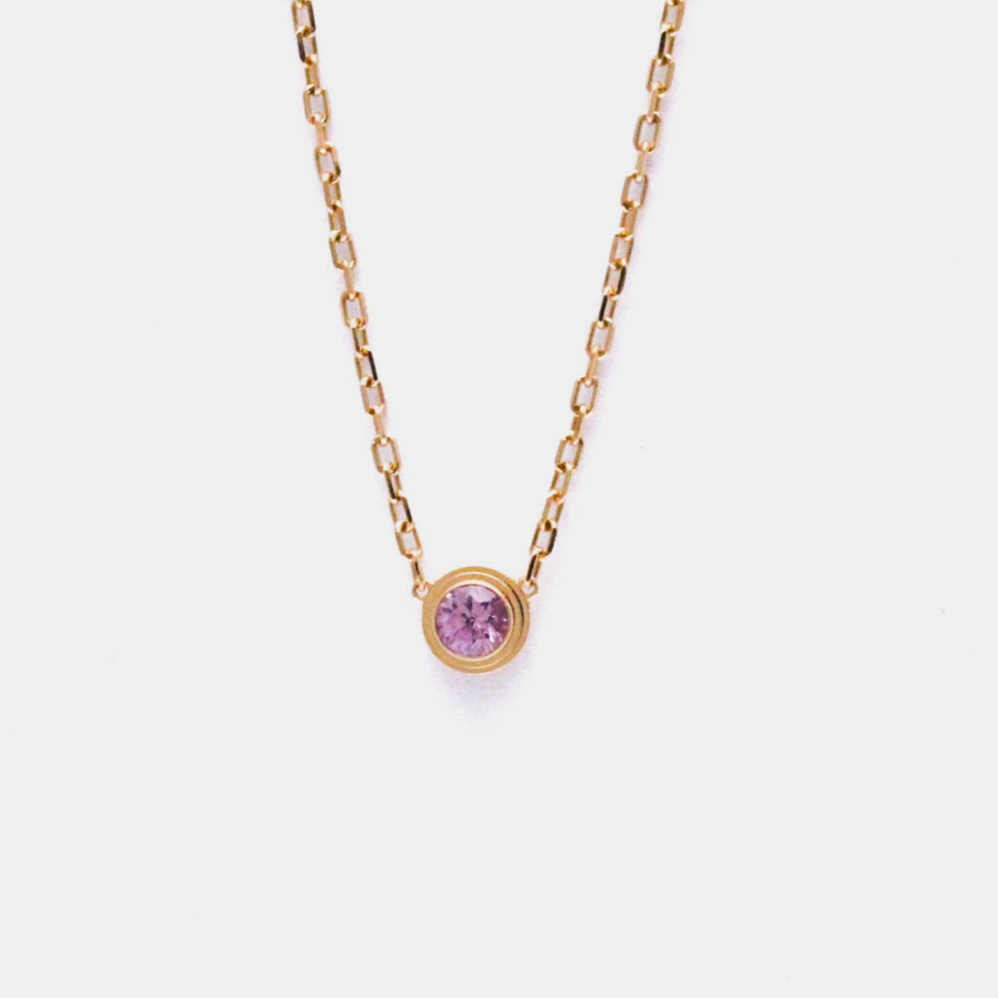 Cartier 18k rose gold and sapphire d'amour pendant necklace