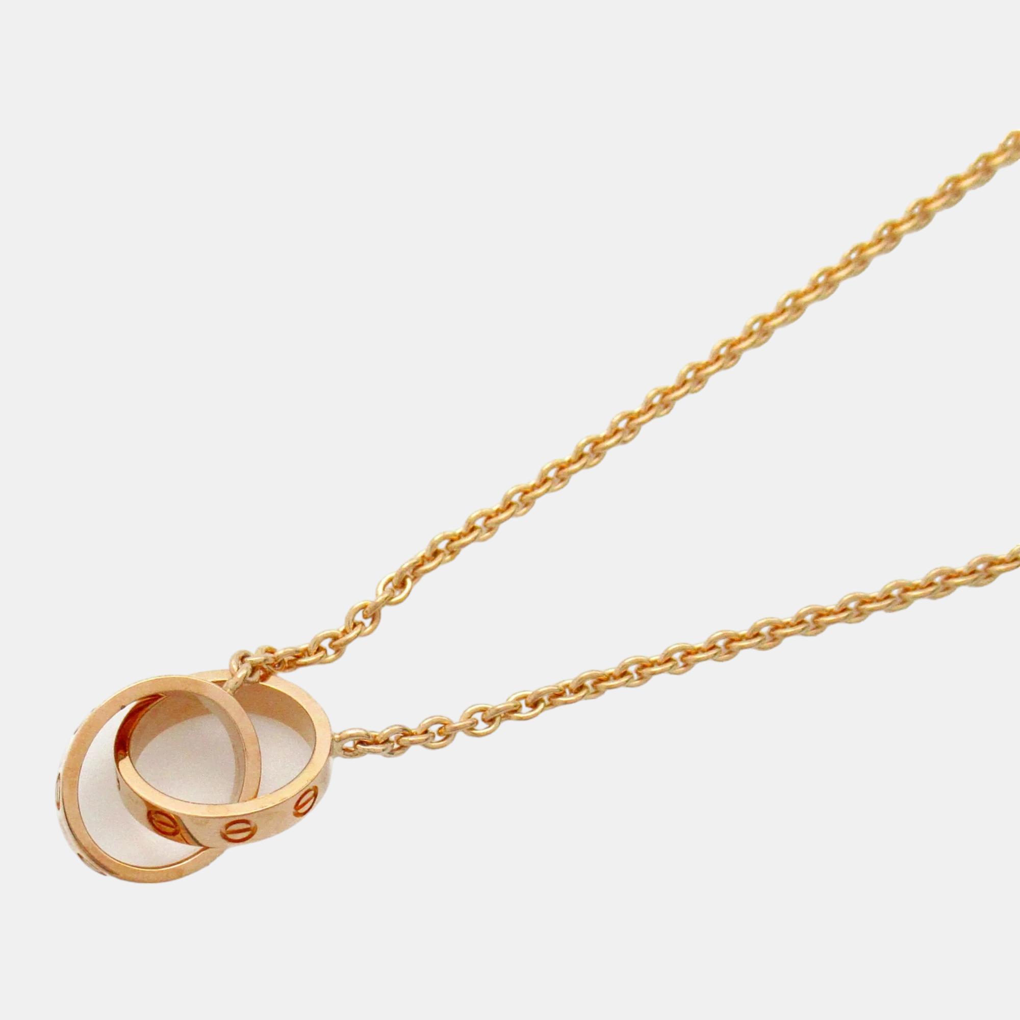 Cartier 18k rose gold love pendant necklace