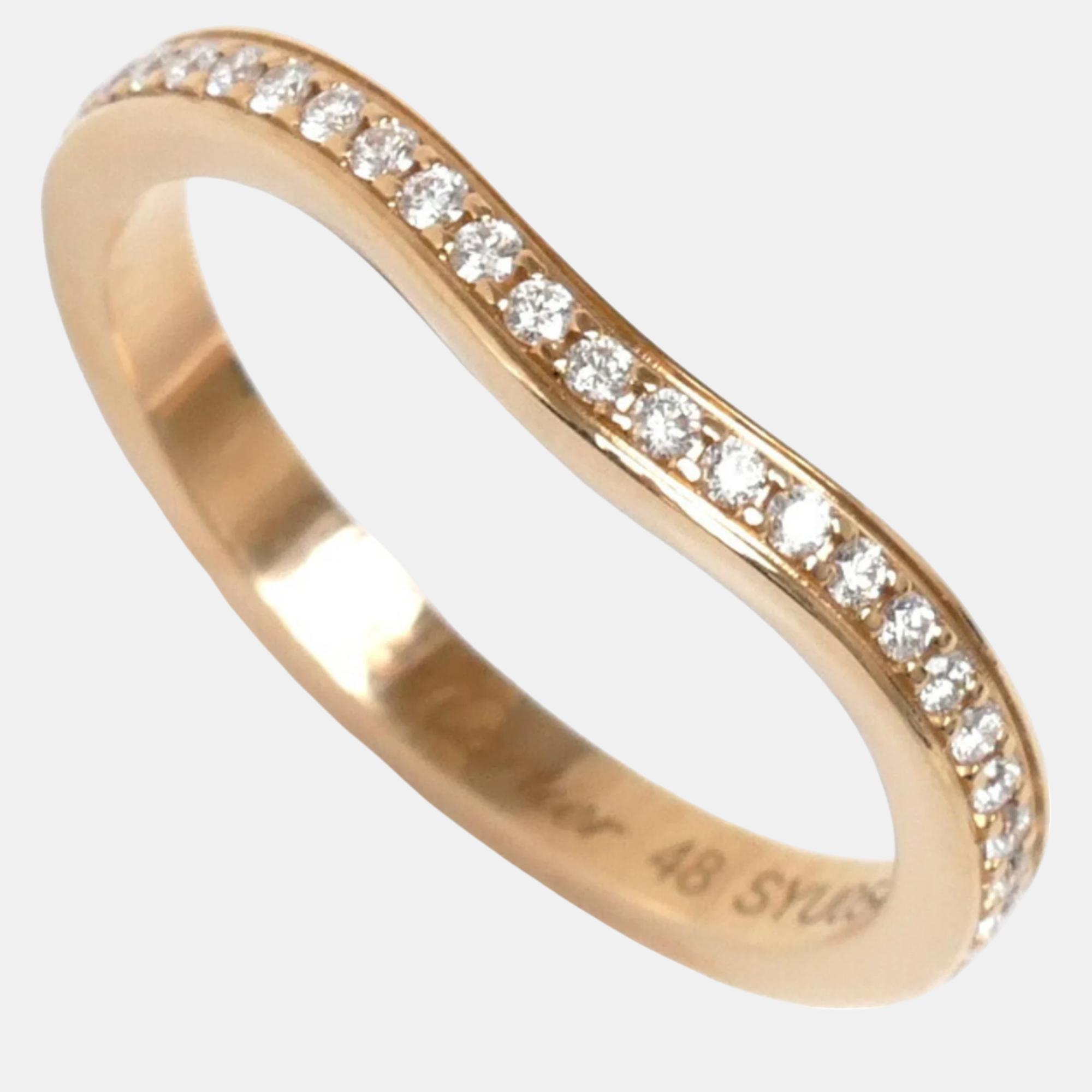 Cartier 18k rose gold and diamond ballerine band ring eu 48