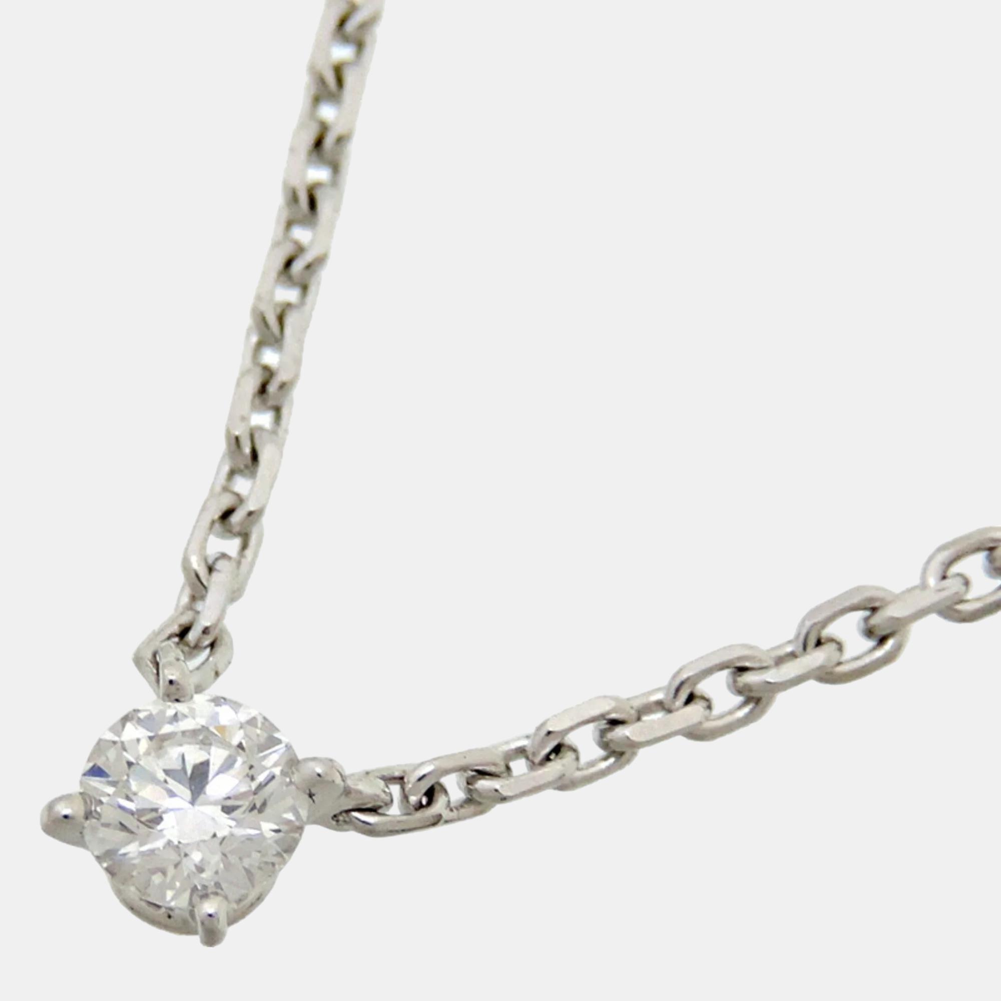 Cartier 18k white gold and diamond c de cartier pendant necklace