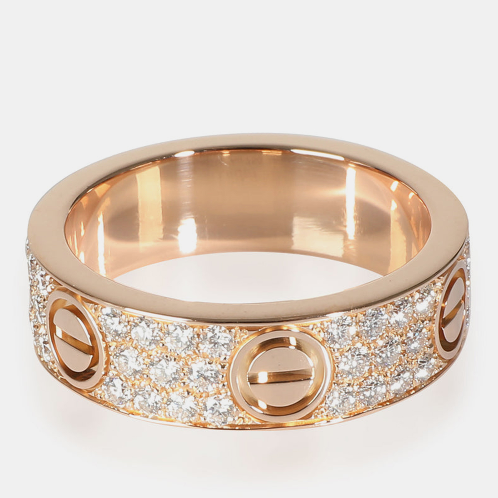 Cartier Rose Gold Diamond Paved Love Ring