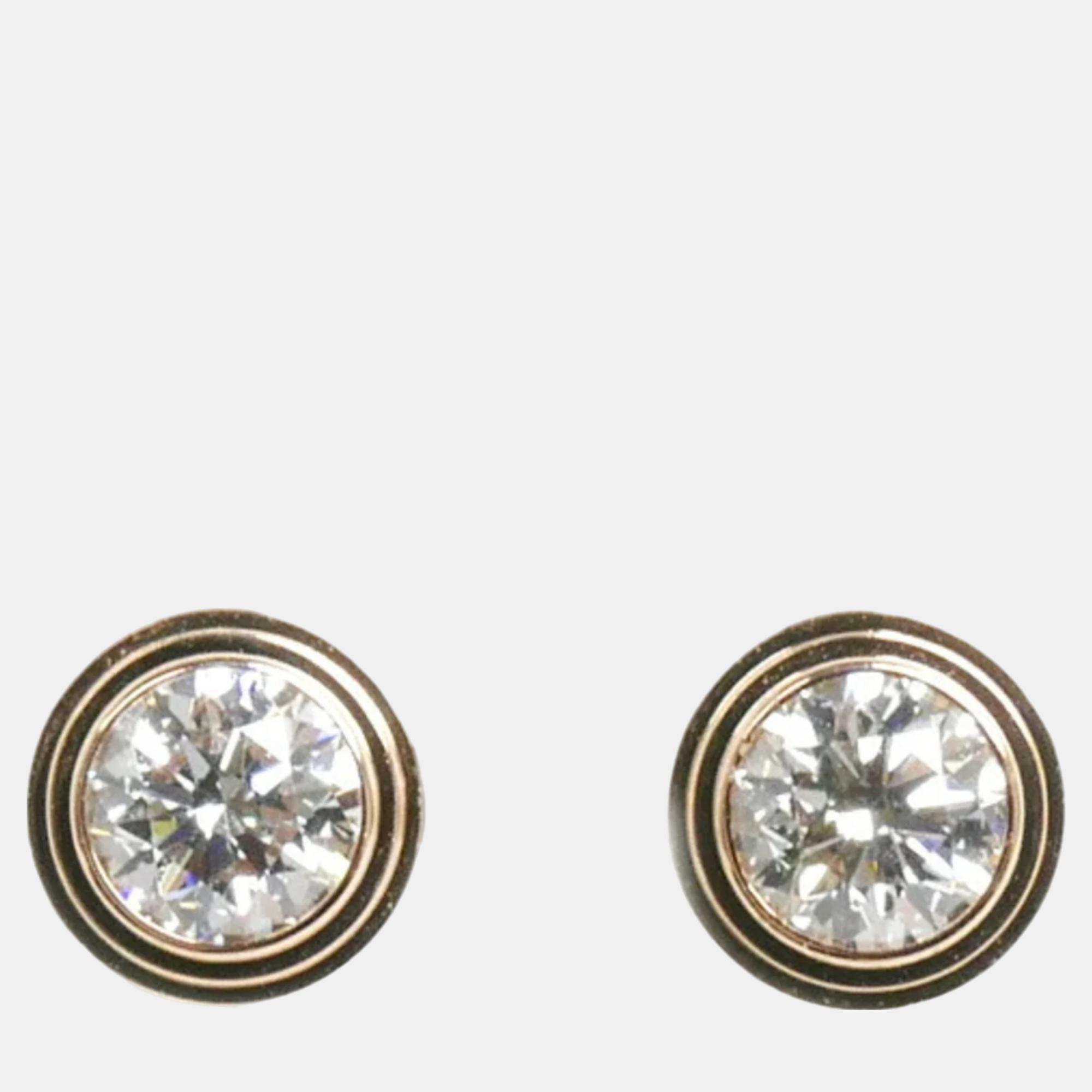 Cartier 18k rose gold and diamond cartier d'amour stud earrings