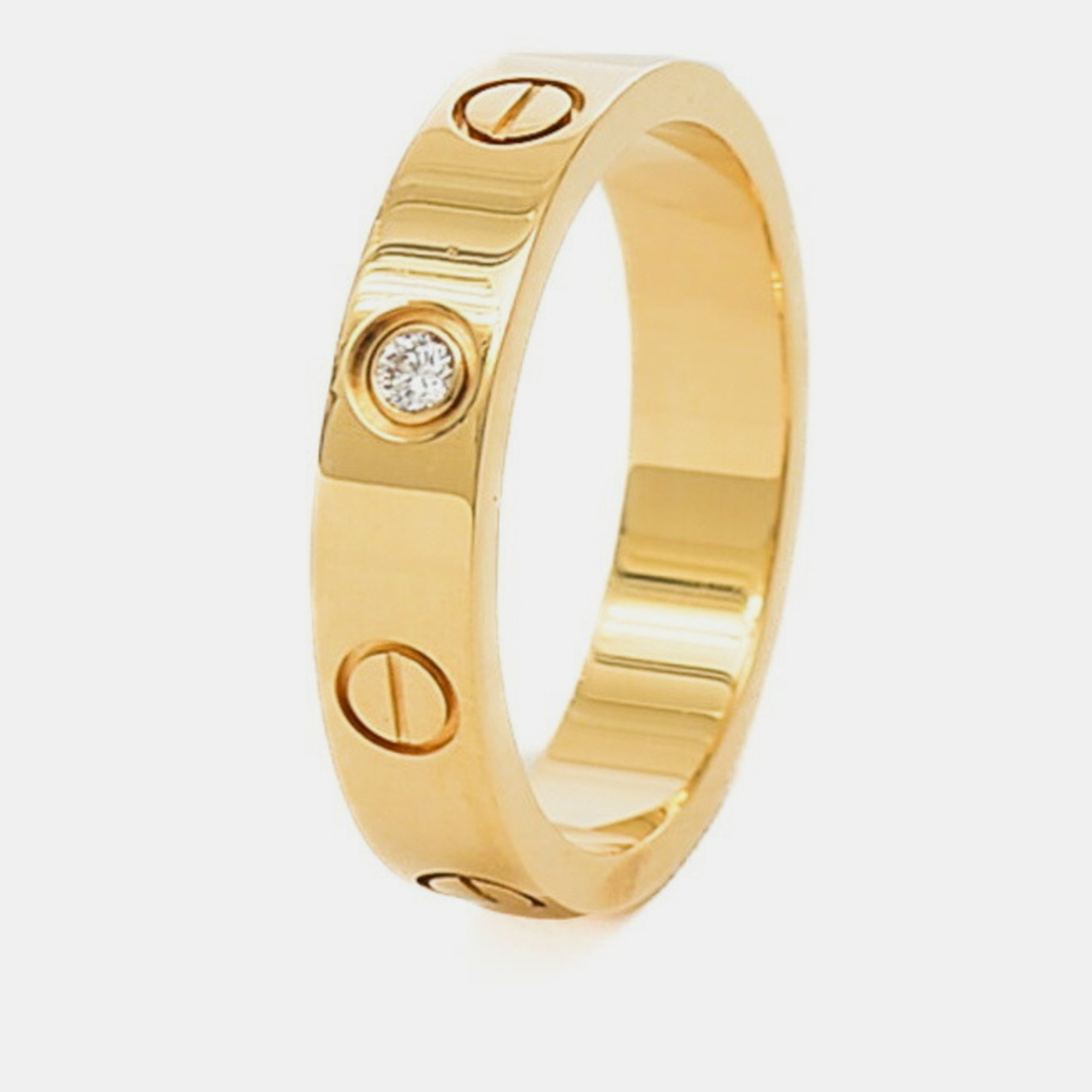 Cartier 18k yellow gold and diamond love band ring eu 50