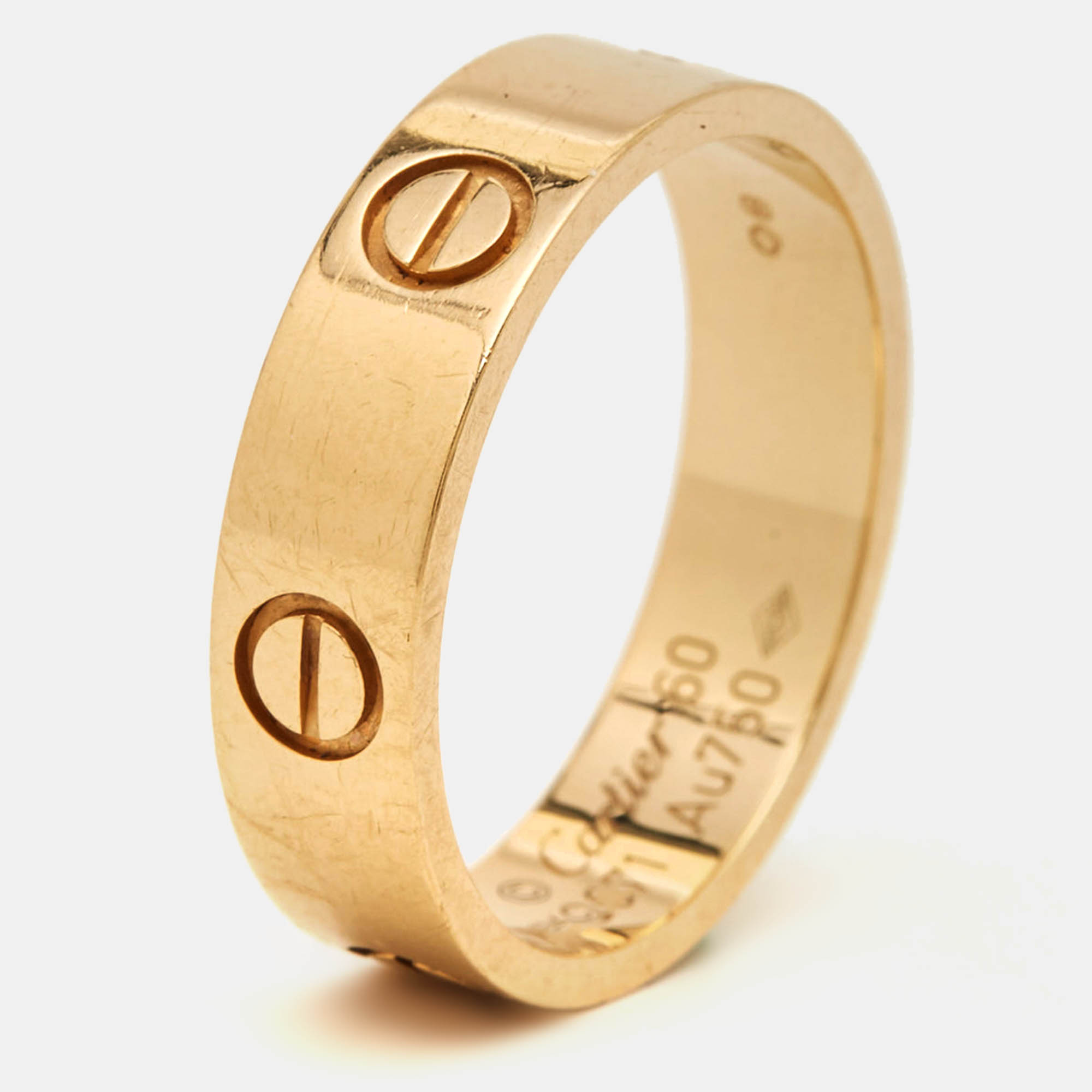 Cartier love 18k yellow gold ring  size 60