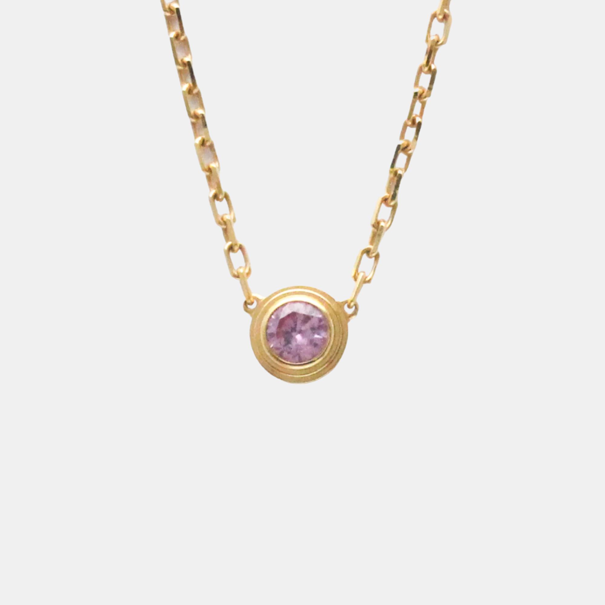 Cartier 18k rose gold and sapphire d'amour pendant necklace