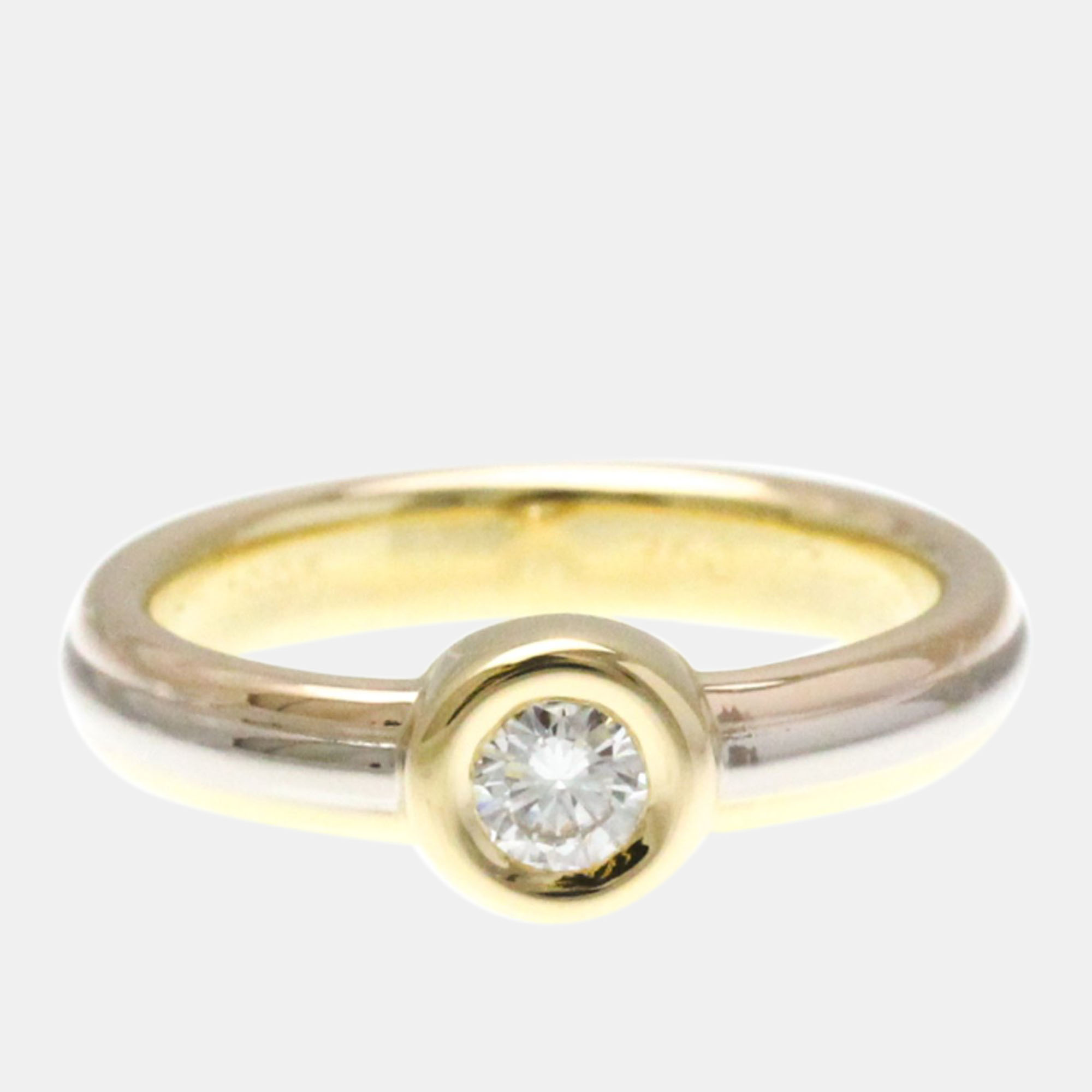 Cartier 18k yellow, rose, white gold and diamond trinity solitaire ring eu 50
