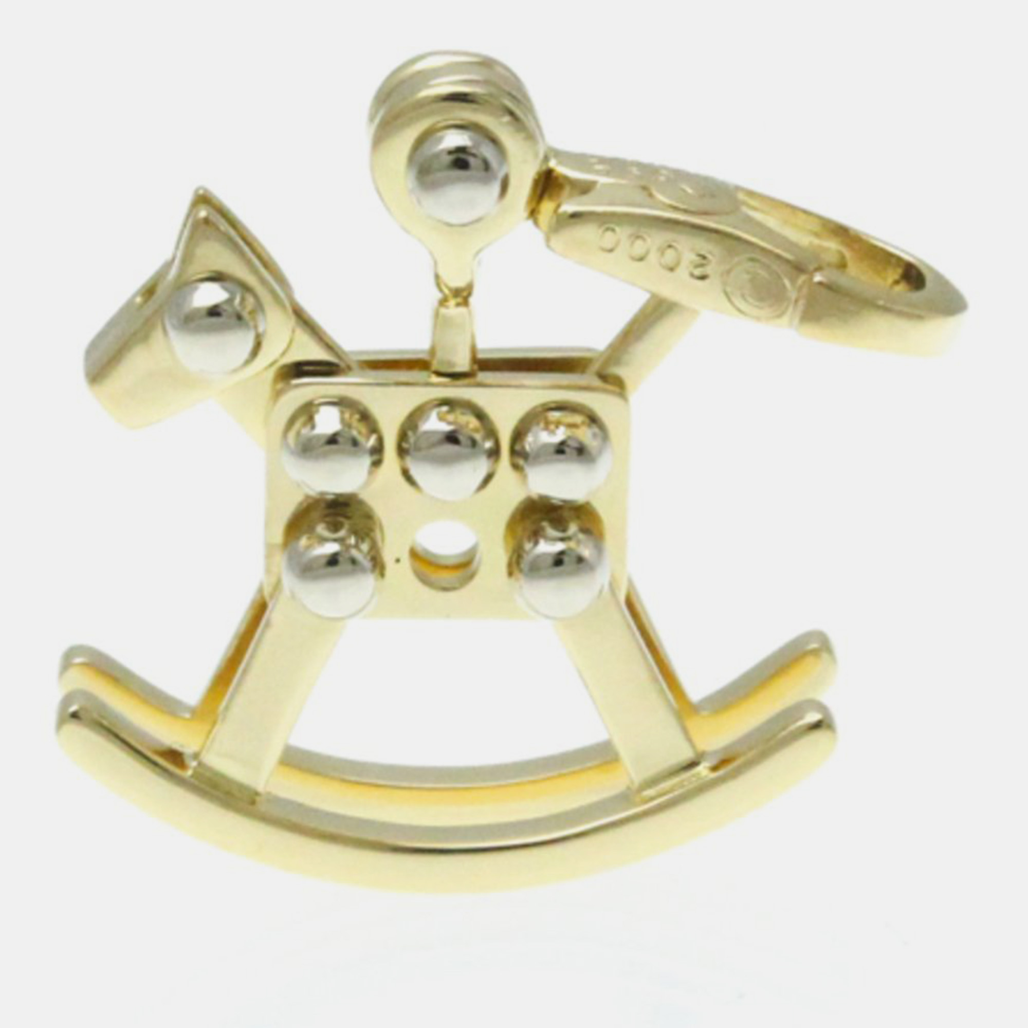 Cartier 18k white gold and 18k yellow gold rocking horse charm