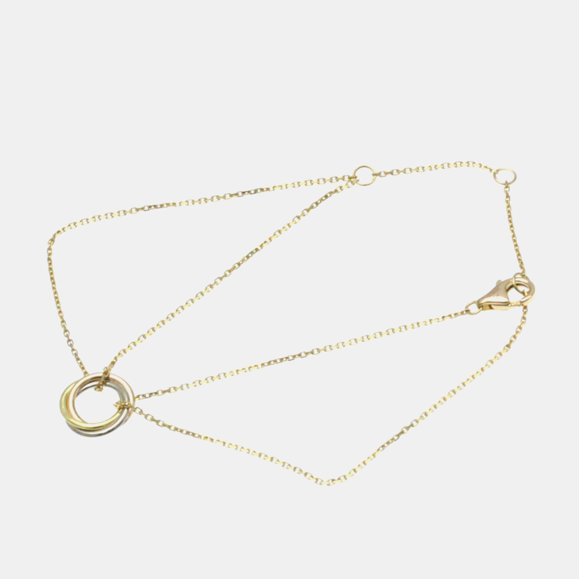 Cartier 18k yellow gold, rose gold, white gold trinity chain bracelet