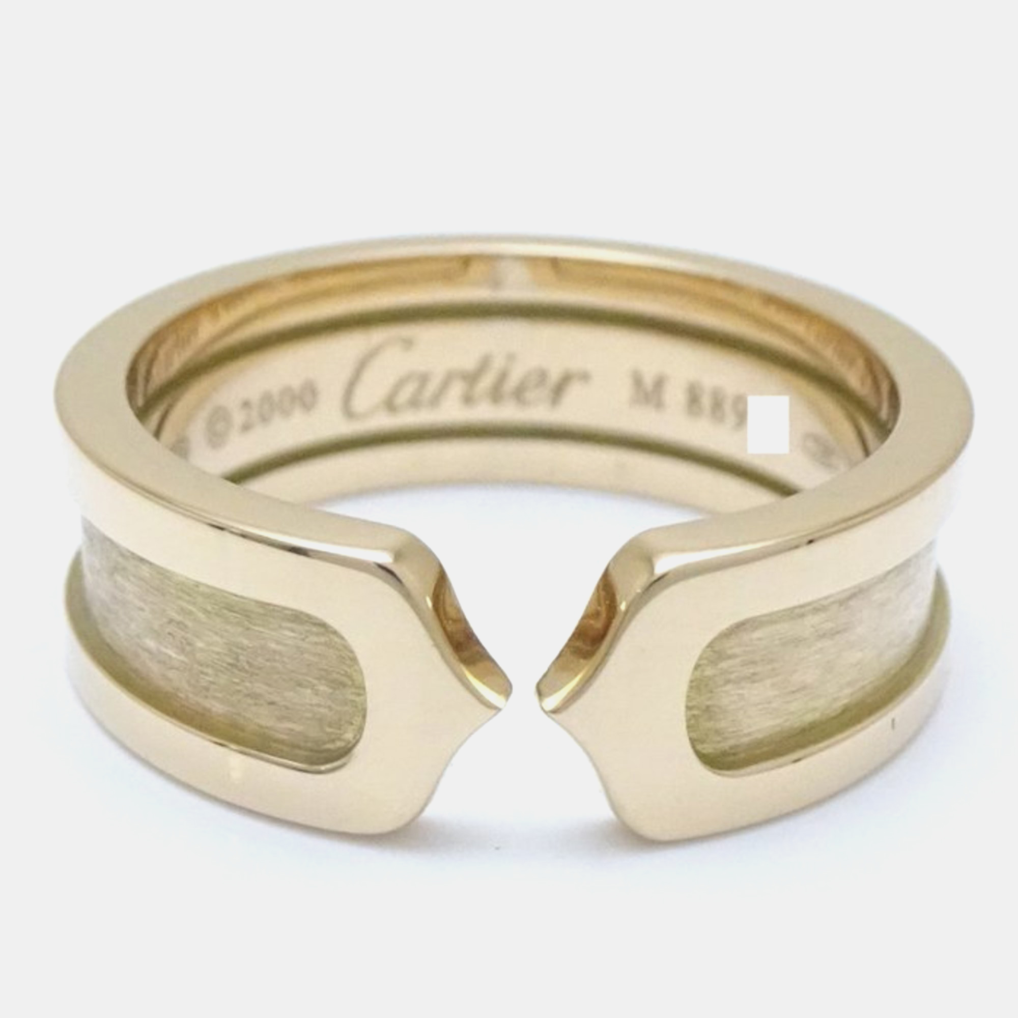 Cartier 18k yellow gold c de cartier band ring eu 52