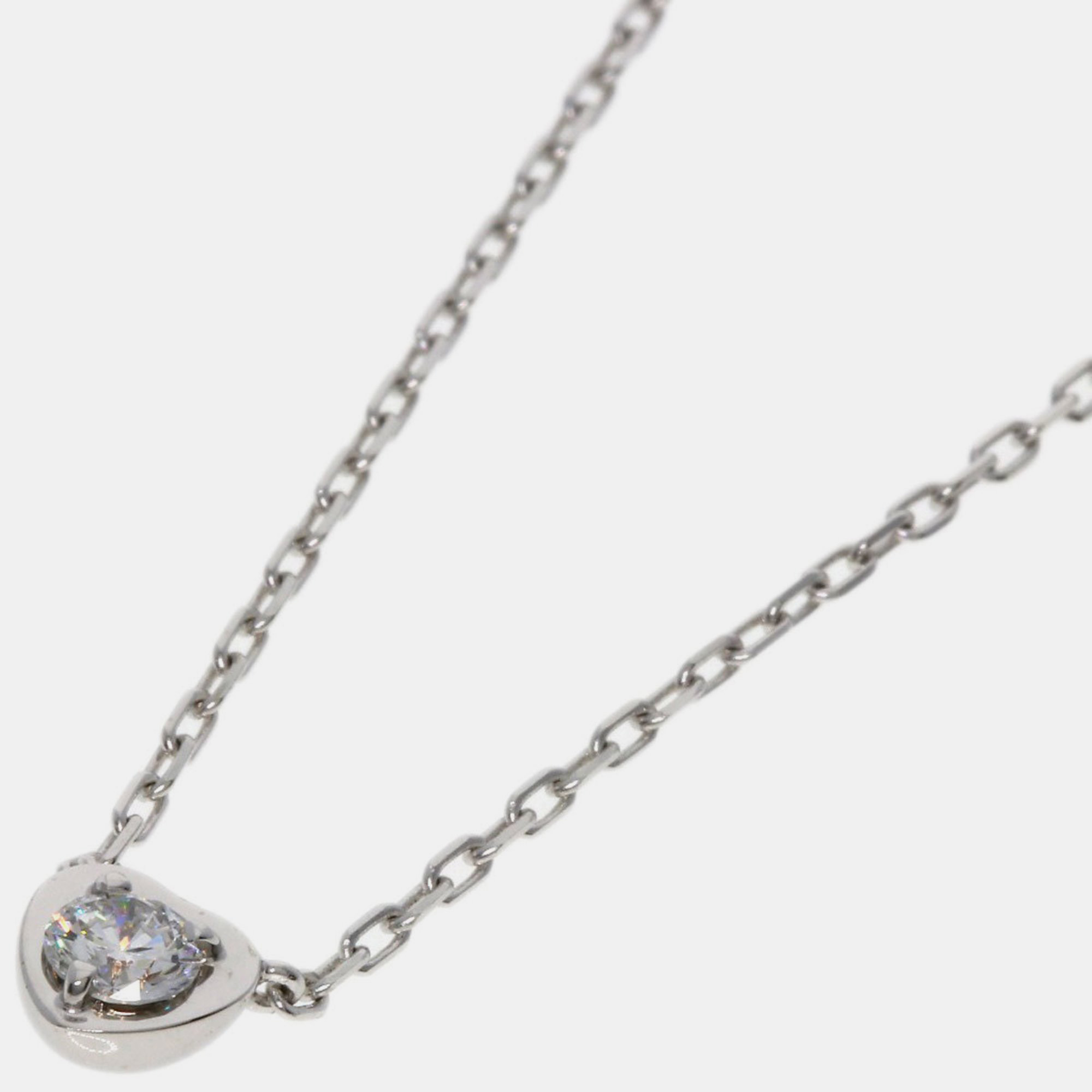 Cartier 18k white gold and diamond d'amour pendant necklace