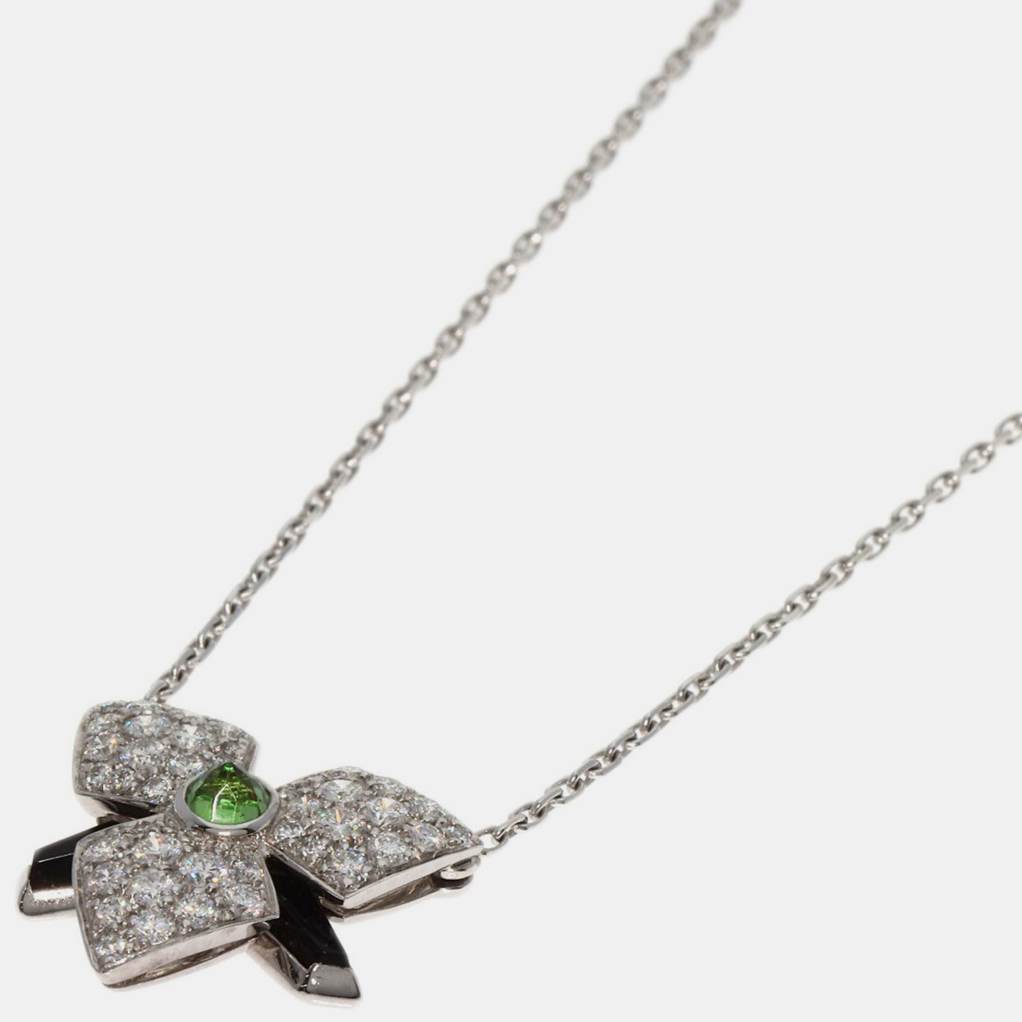 Cartier 18k white gold and diamond caresse d'orchid&eacute;es pendant necklace