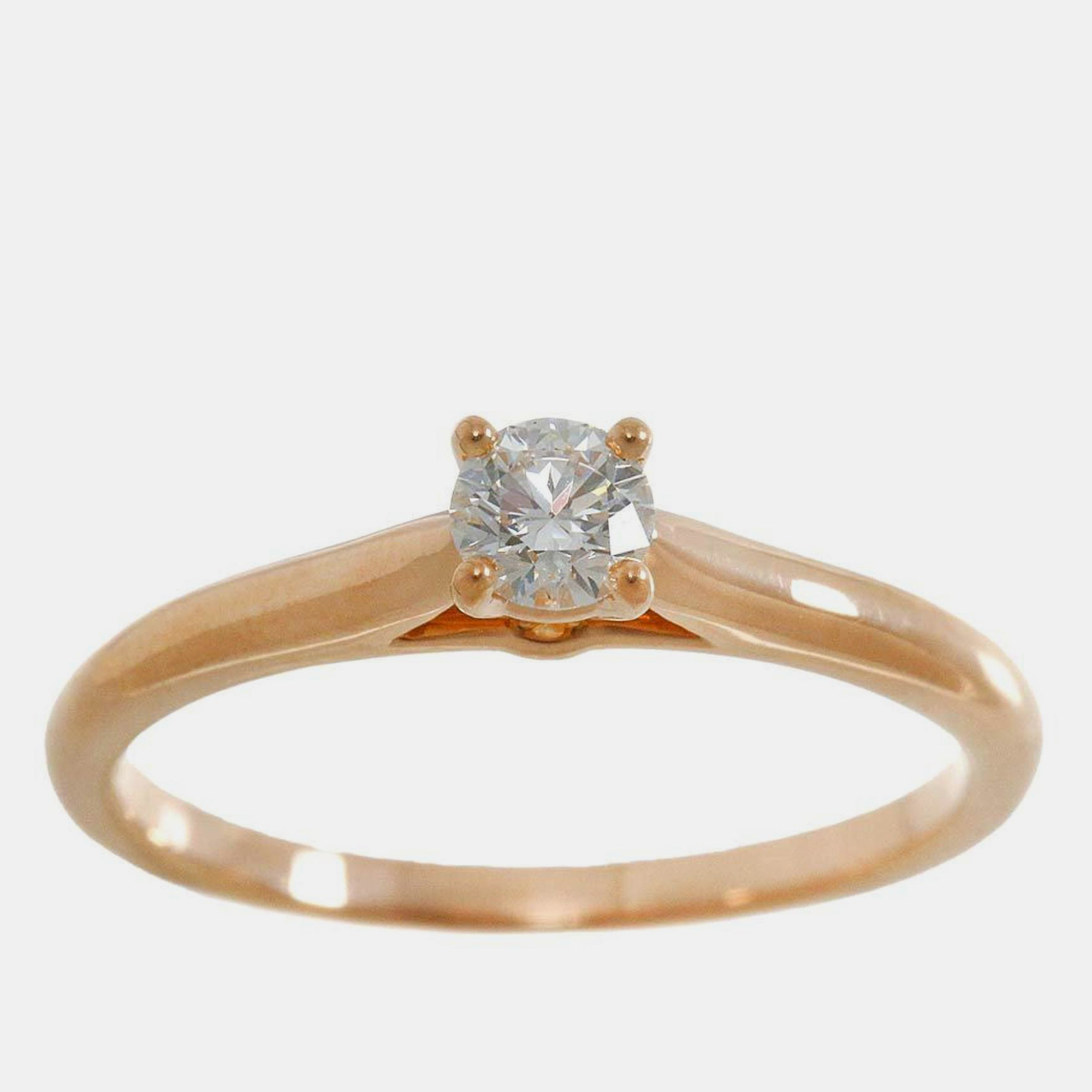 Cartier 18k rose gold and diamond 1895 solitaire ring eu 50