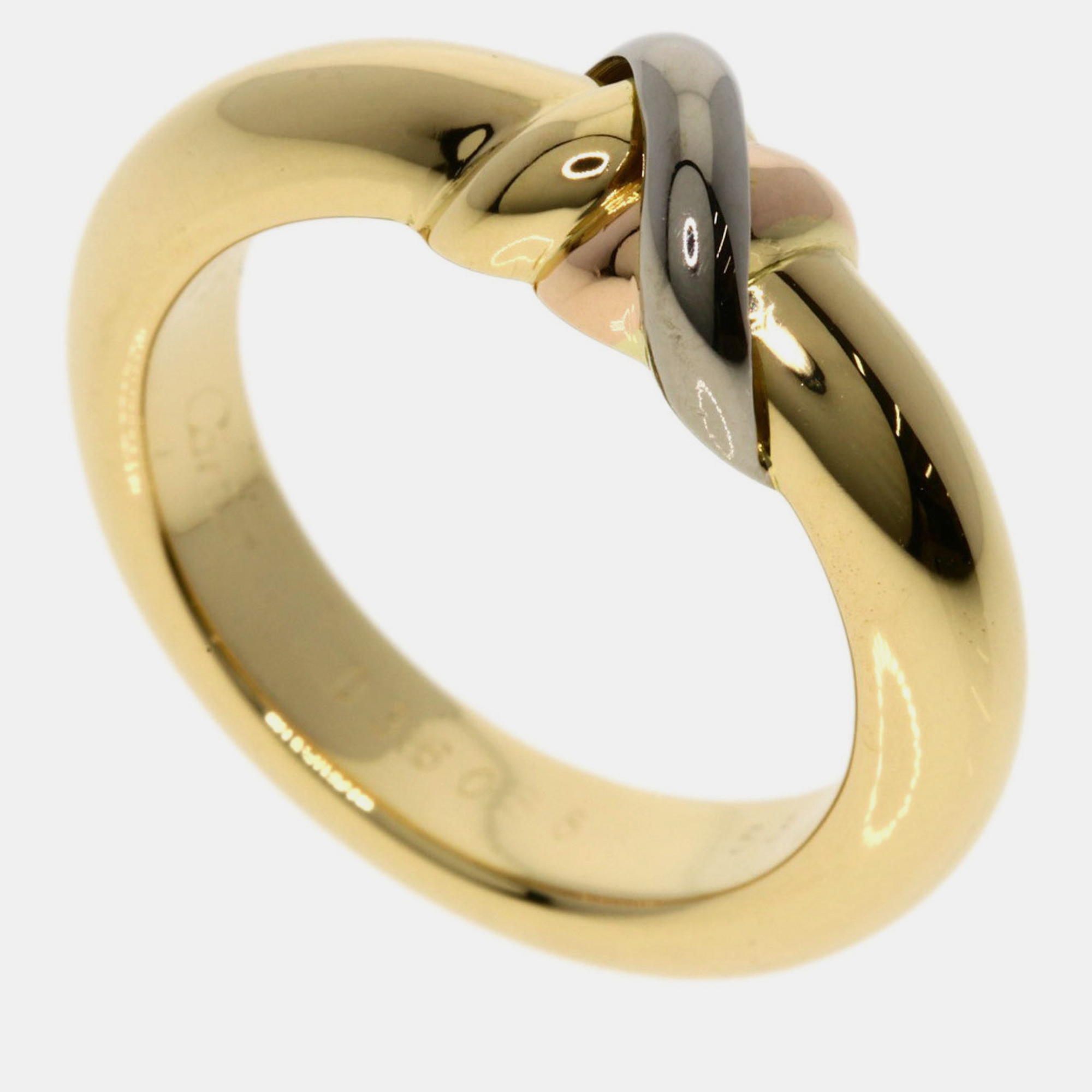 Cartier 18k yellow, rose, white gold trinity band ring eu 53