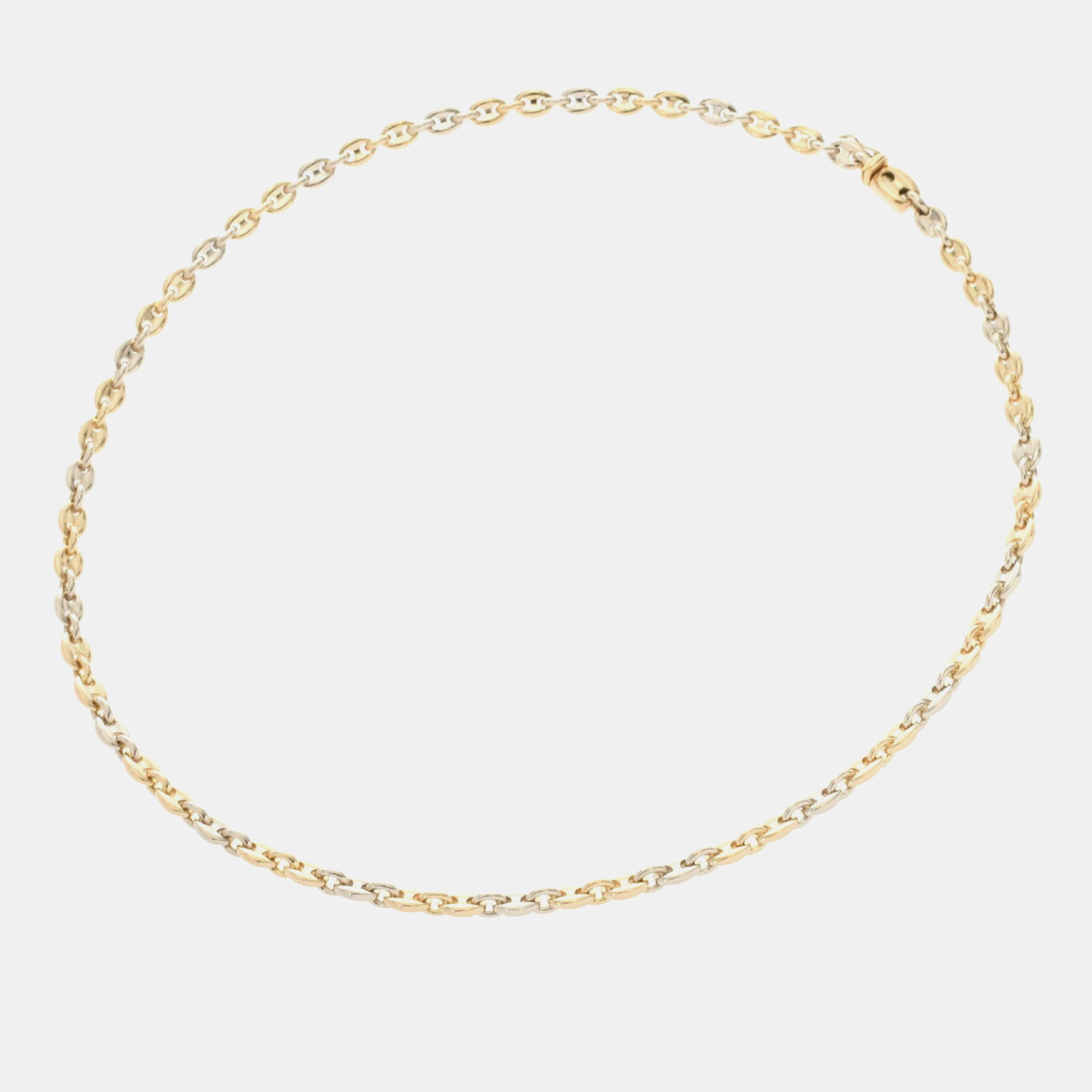 Cartier 18k white and yellow gold mariner link chain necklace