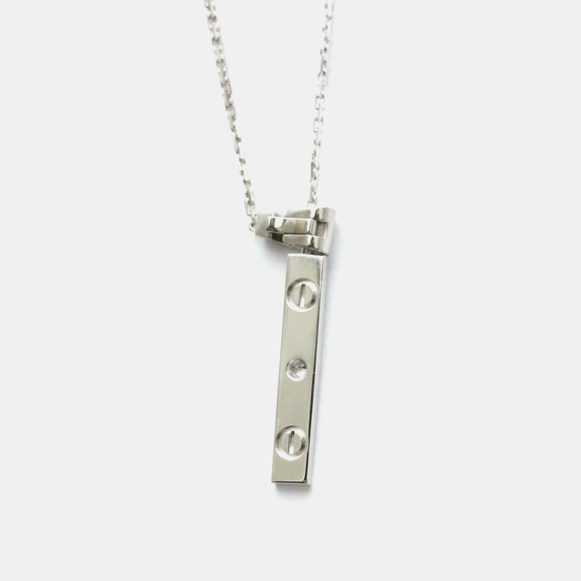 Cartier 18k white gold love lariat necklace
