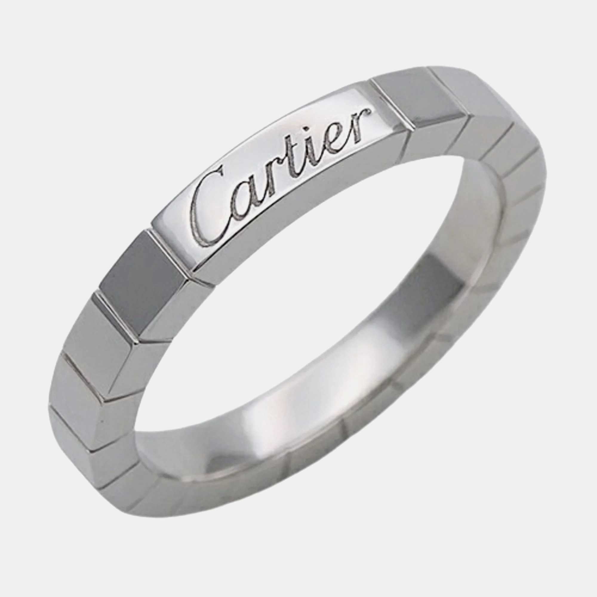 Cartier 18k white gold lanieres band ring eu 53