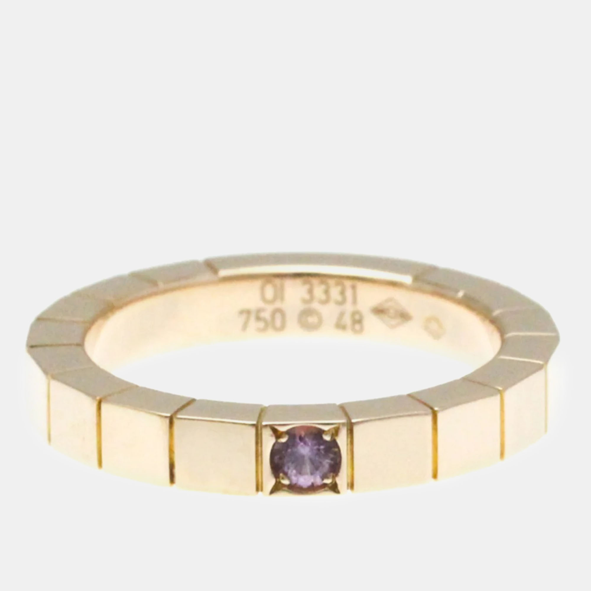 Cartier 18k rose gold and sapphire lanieres band ring eu 48